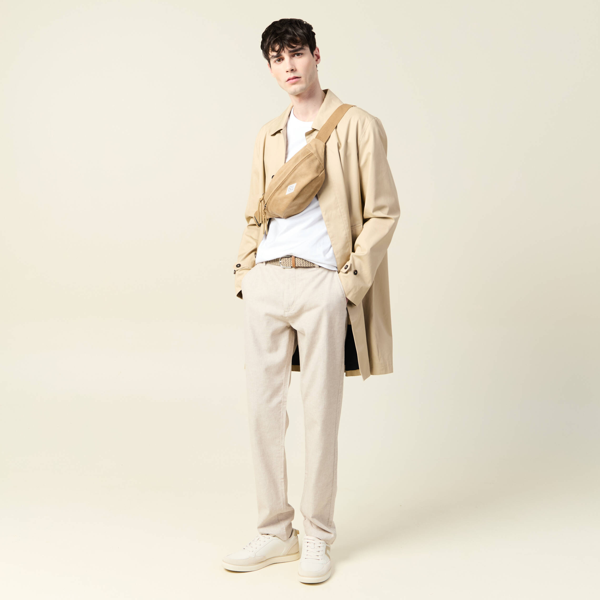 pantalon eco responsable beige homme Pantalon éco-responsable beige homme
