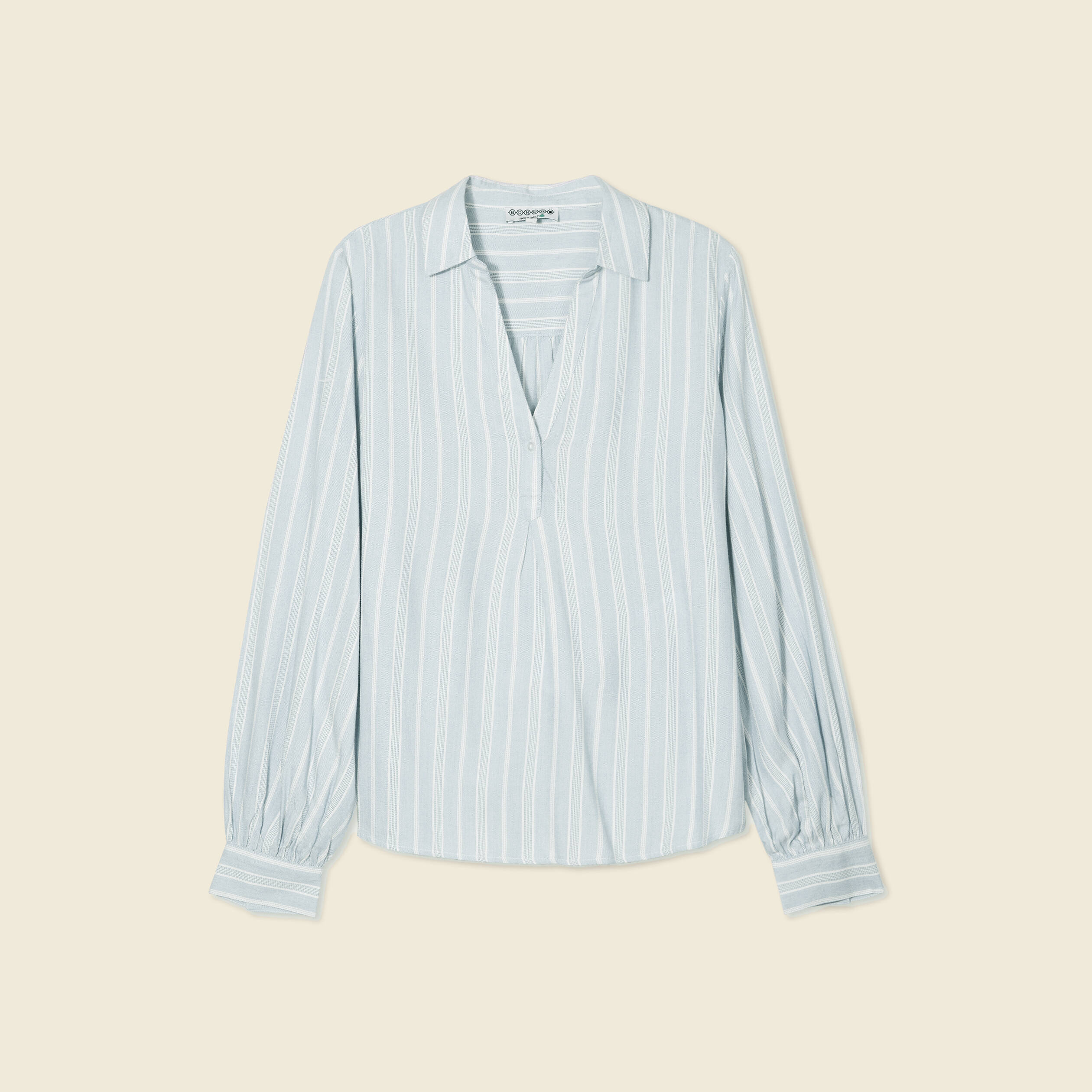 Blouse manches longues bleu femme