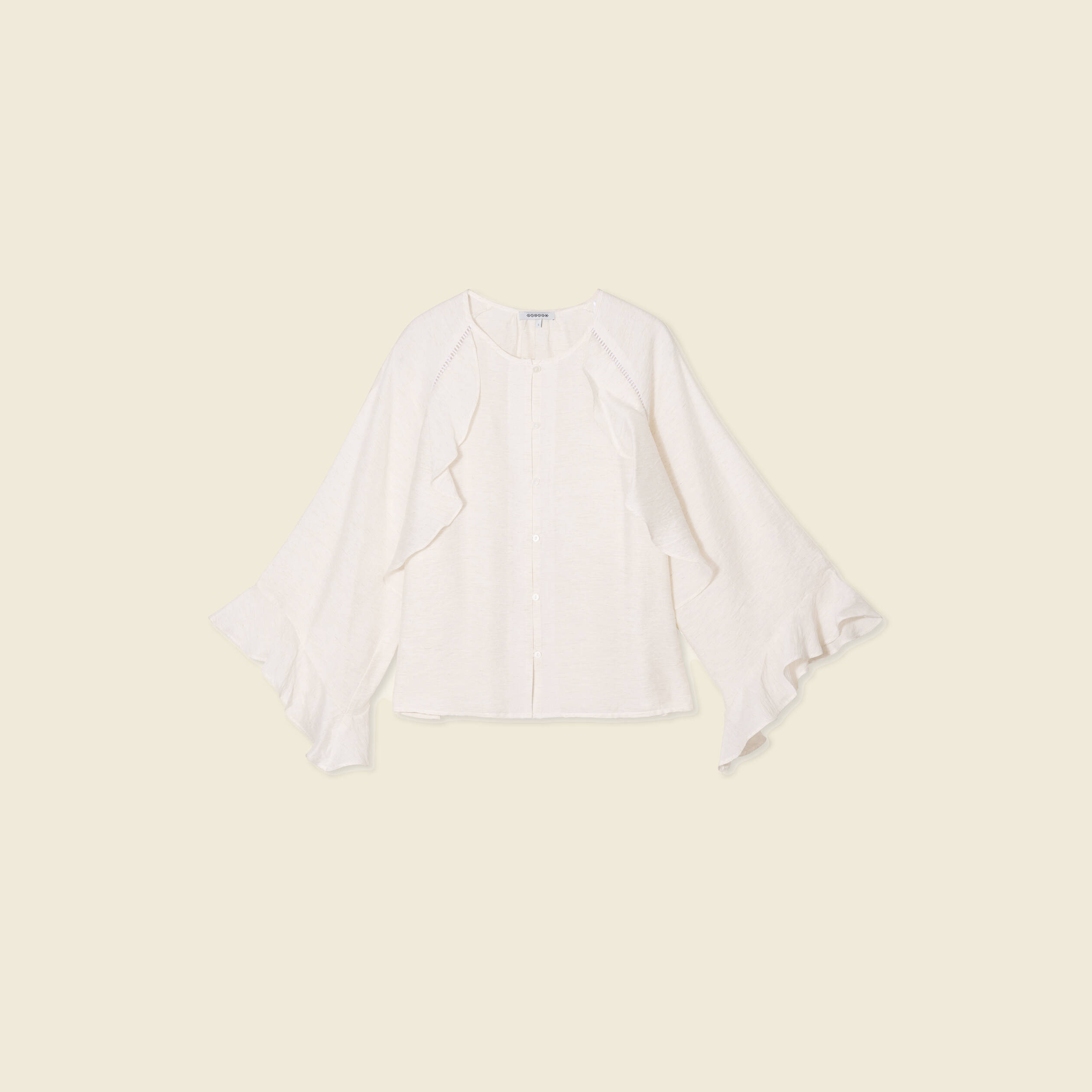 chemise manches longues ecru femme Chemise manches longues ecru femme