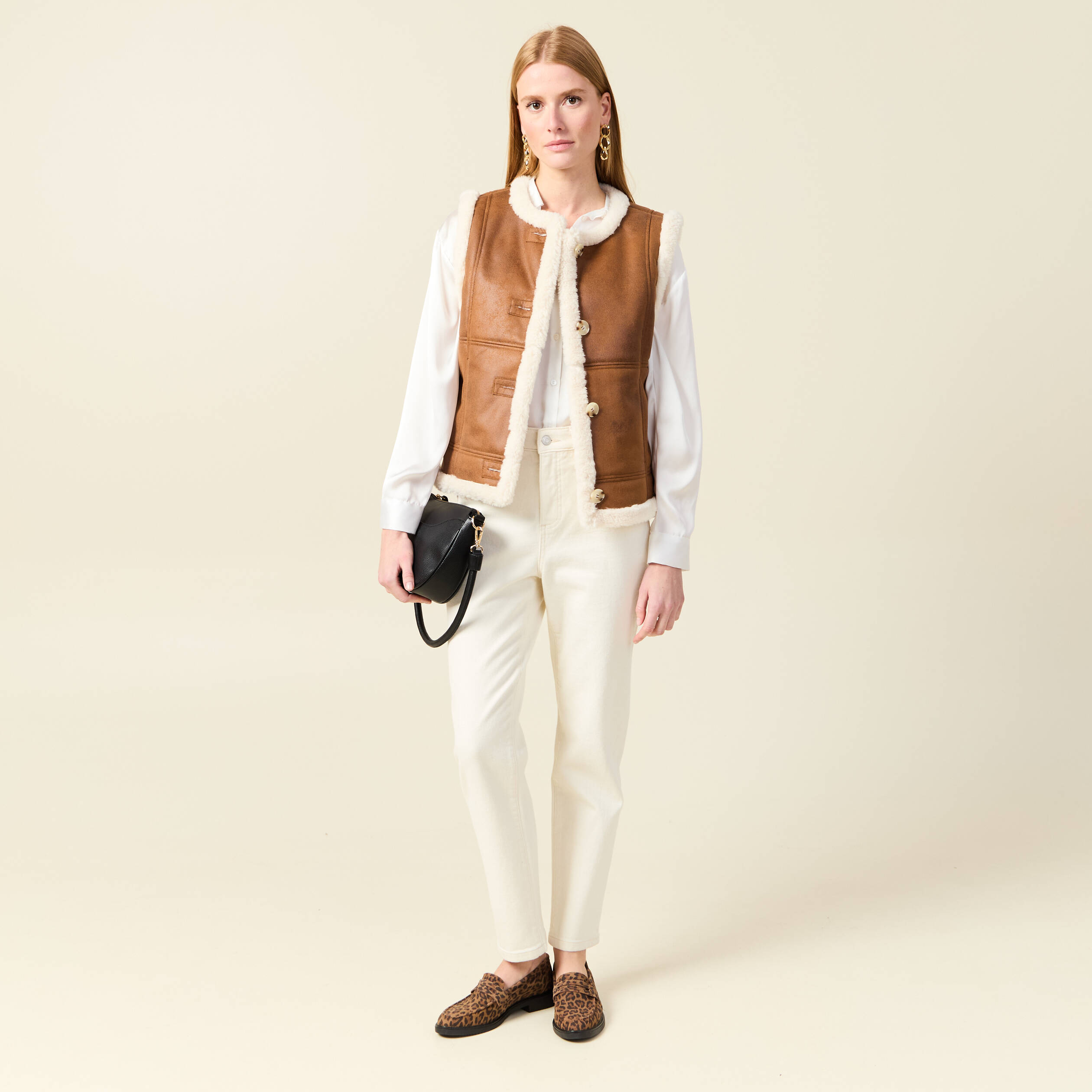 Veste suédine sans manches marron femme Bonobo