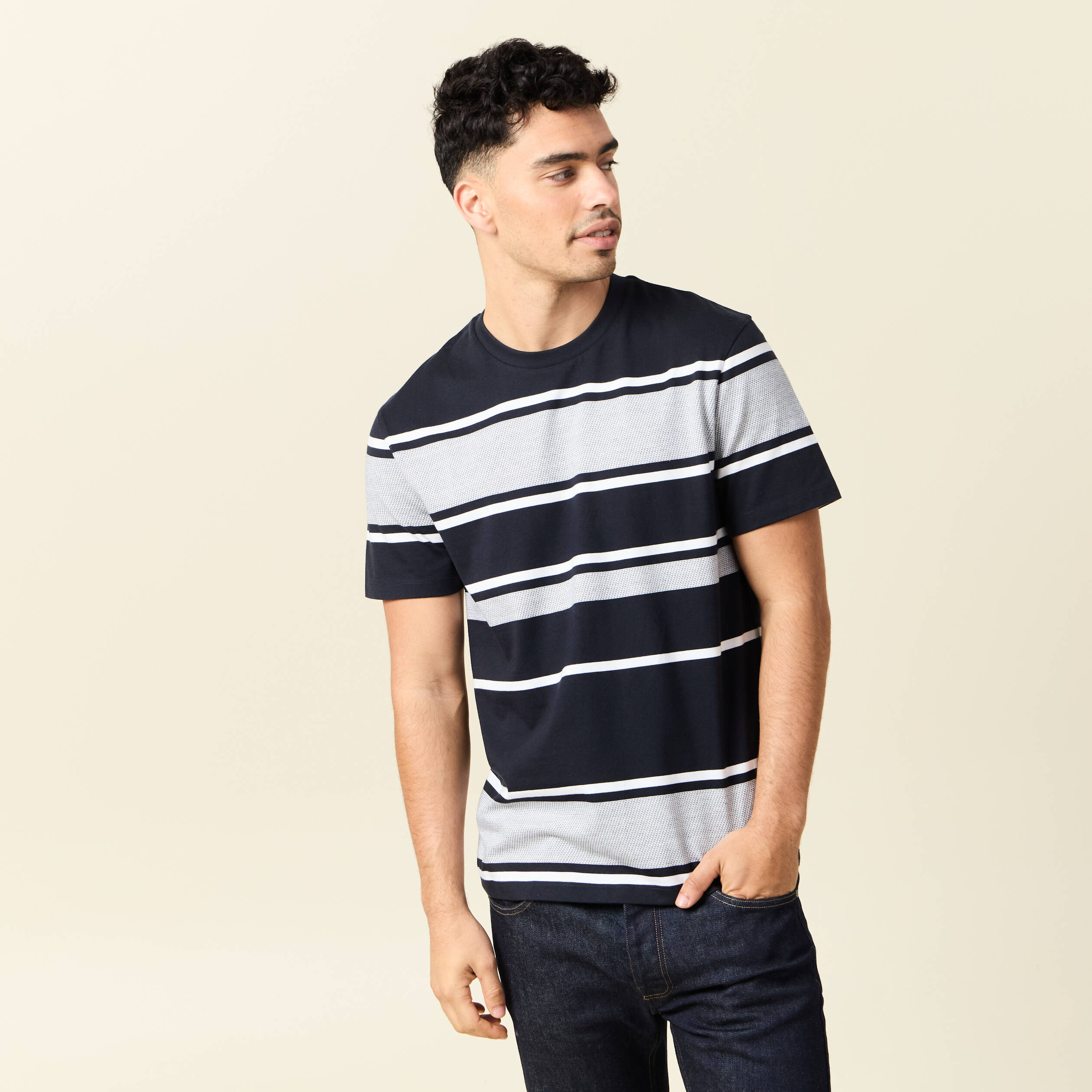 t shirt manches courtes bleu marine homme T-shirt manches courtes bleu marine homme