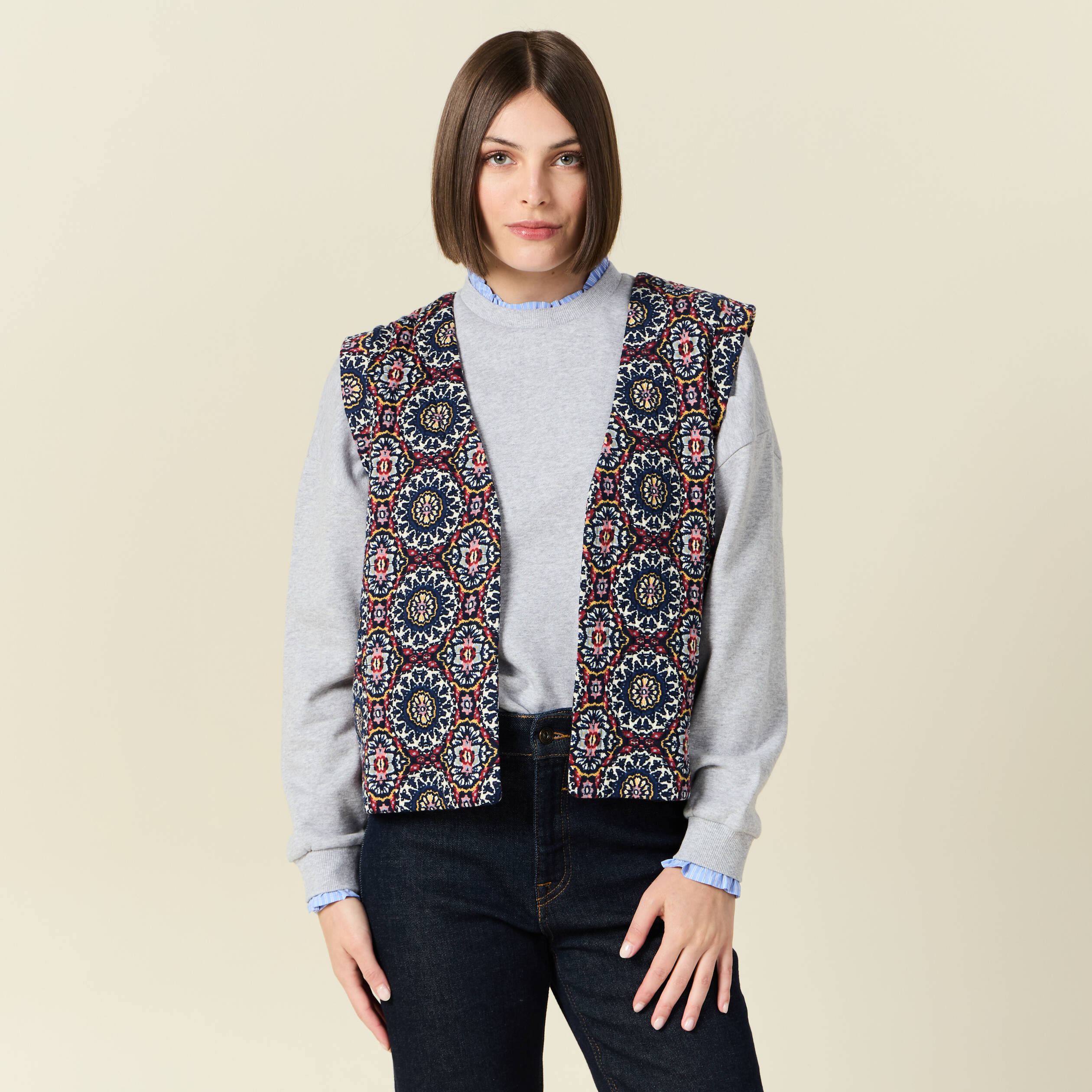 gilet eco responsable bleu marine femme Gilet éco-responsable bleu marine femme