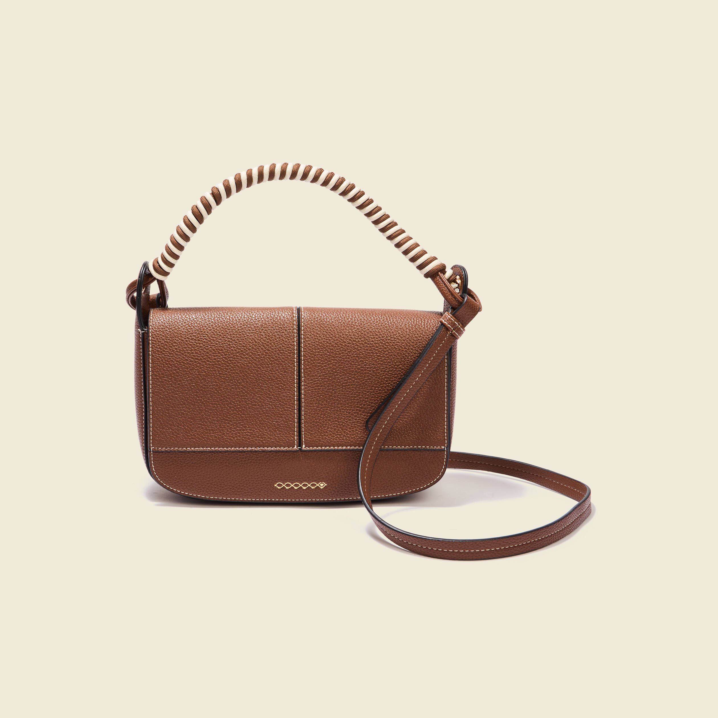 sac besace avec anse corde marron femme Sac besace avec anse corde marron femme