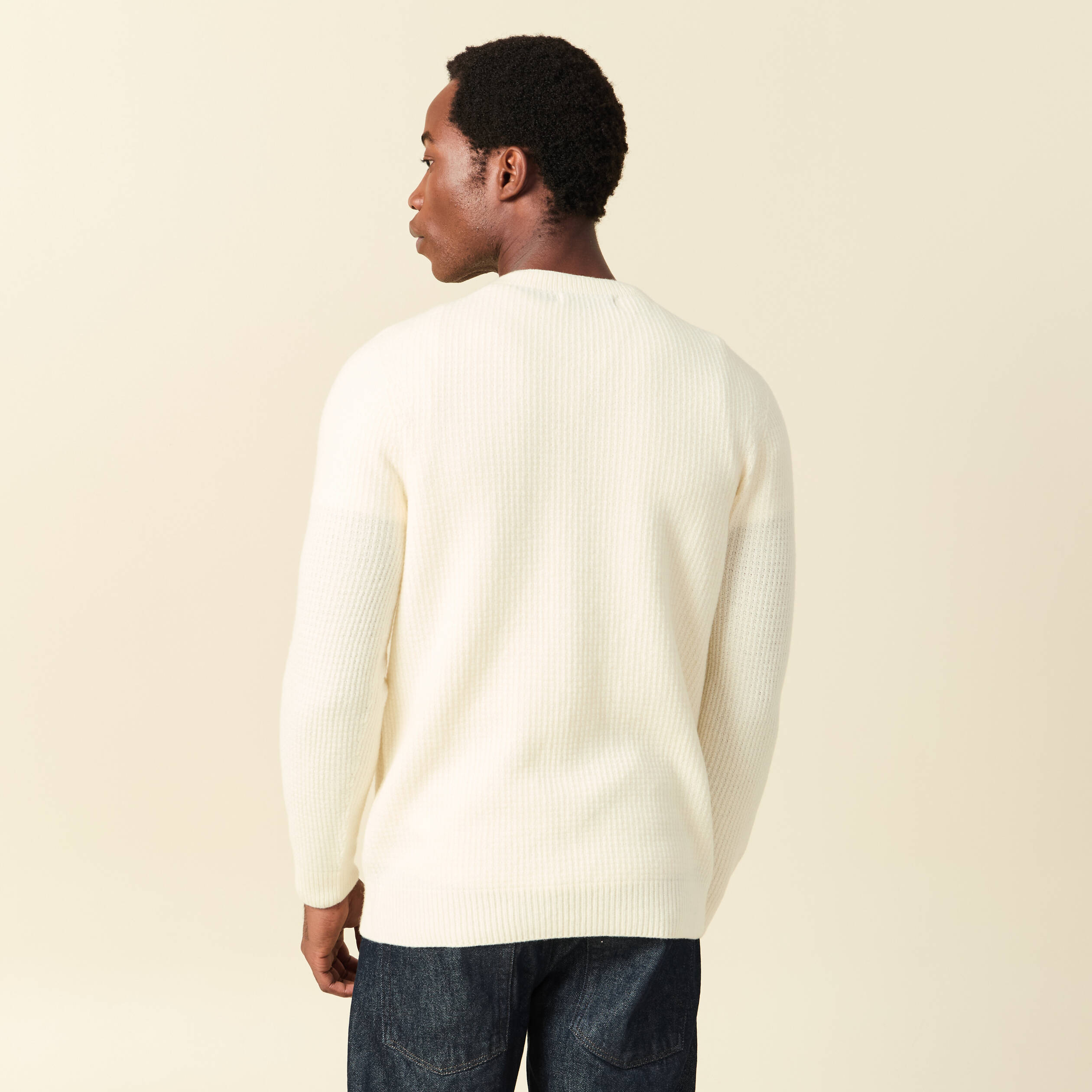 Pull manches longues fabriqu&eacute; en France ecru homme
