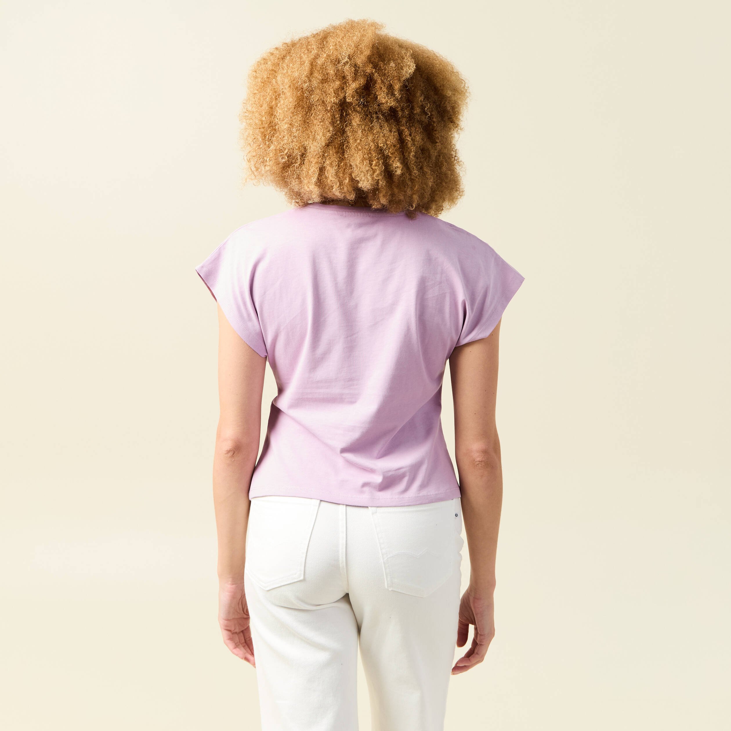 t shirt manches courtes mauve femme T-shirt manches courtes mauve femme