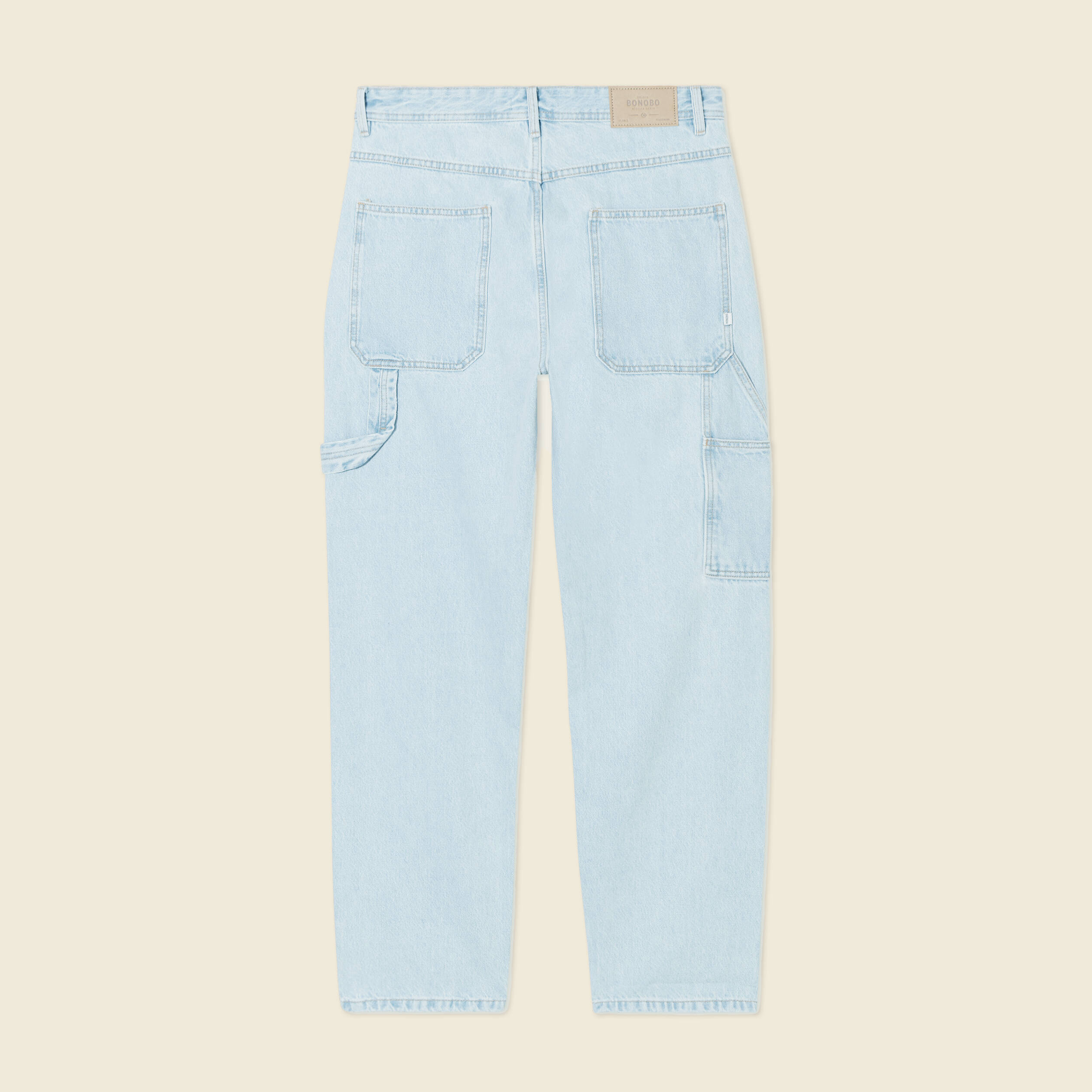 Jeans large charpentier denim bleach homme