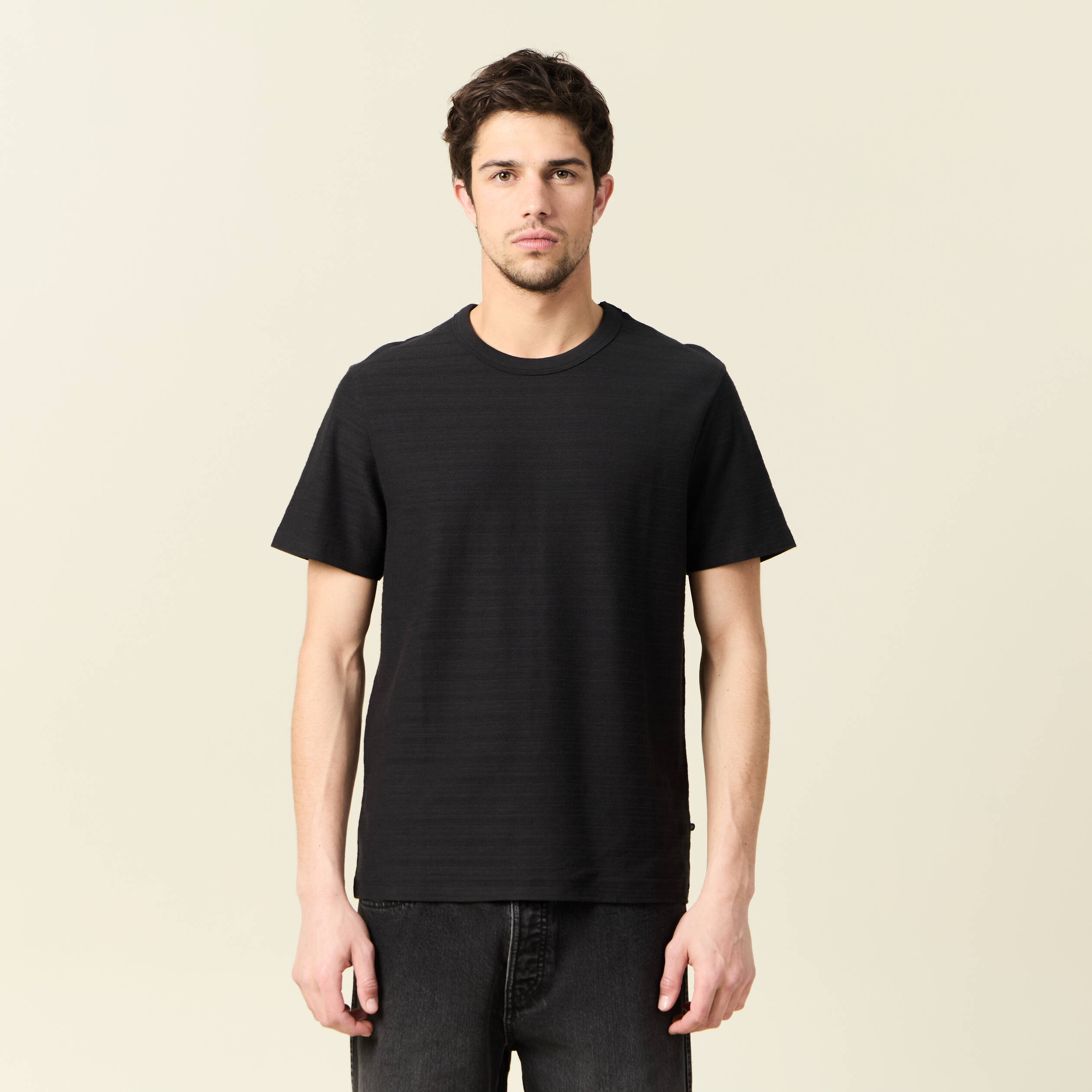 t shirt manches courtes noir homme T-shirt manches courtes noir homme