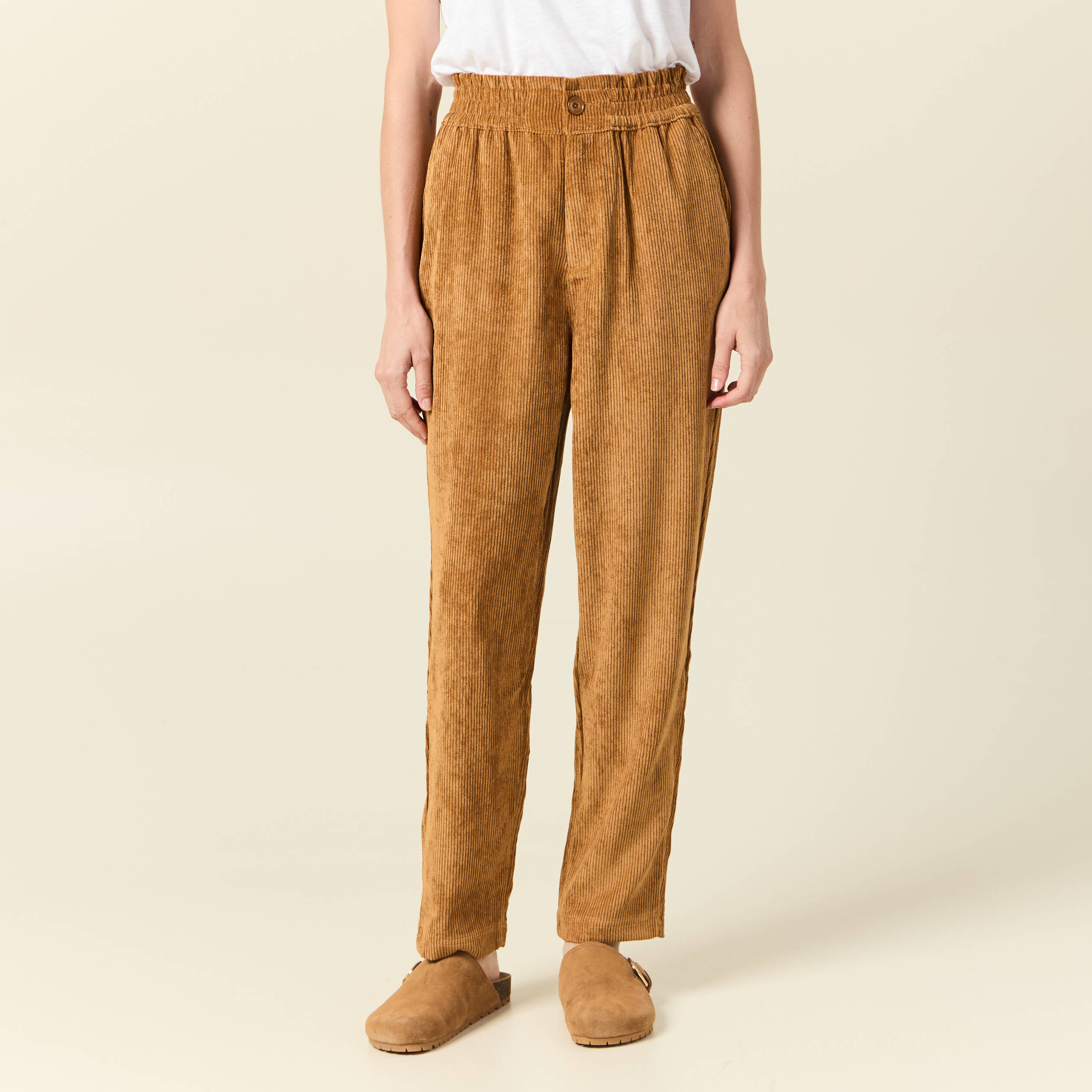 tregging velours 78eme beige femme Tregging velours 7/8ème beige femme