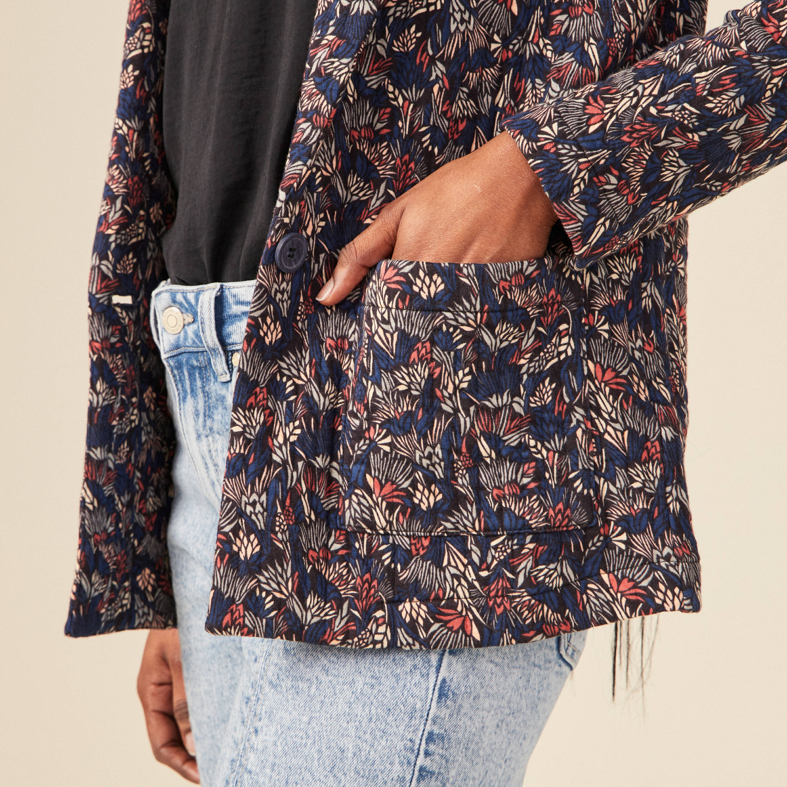 Cardigan manches longues multicolore femme