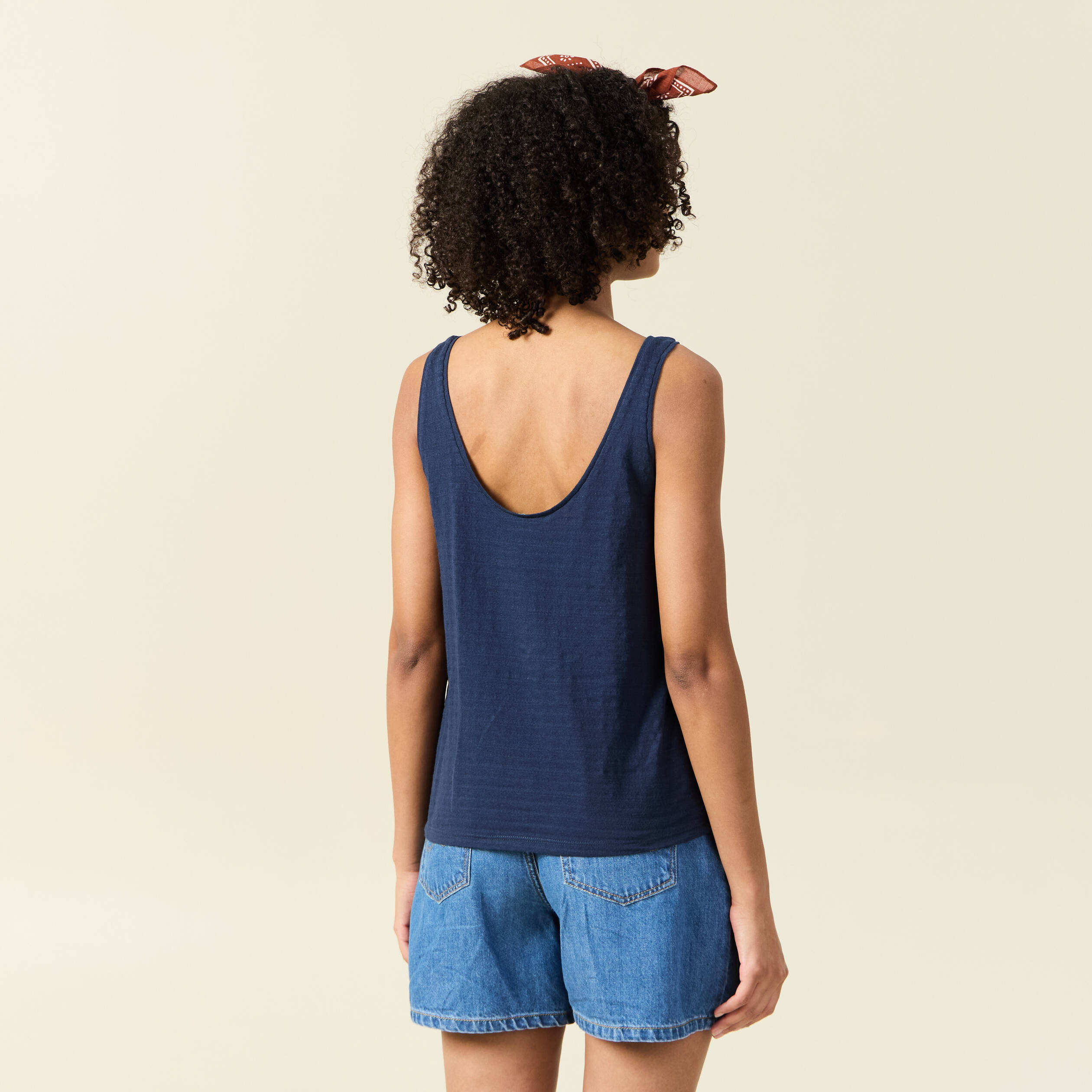 debardeur sans manches bleu marine femme Débardeur sans manches bleu marine femme