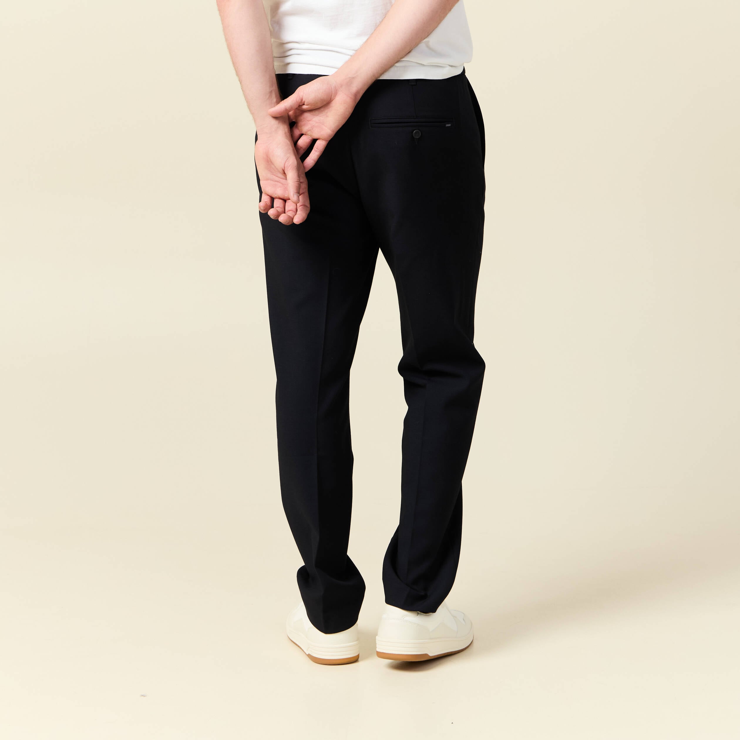 Pantalon droit longueur 32 bleu marine homme