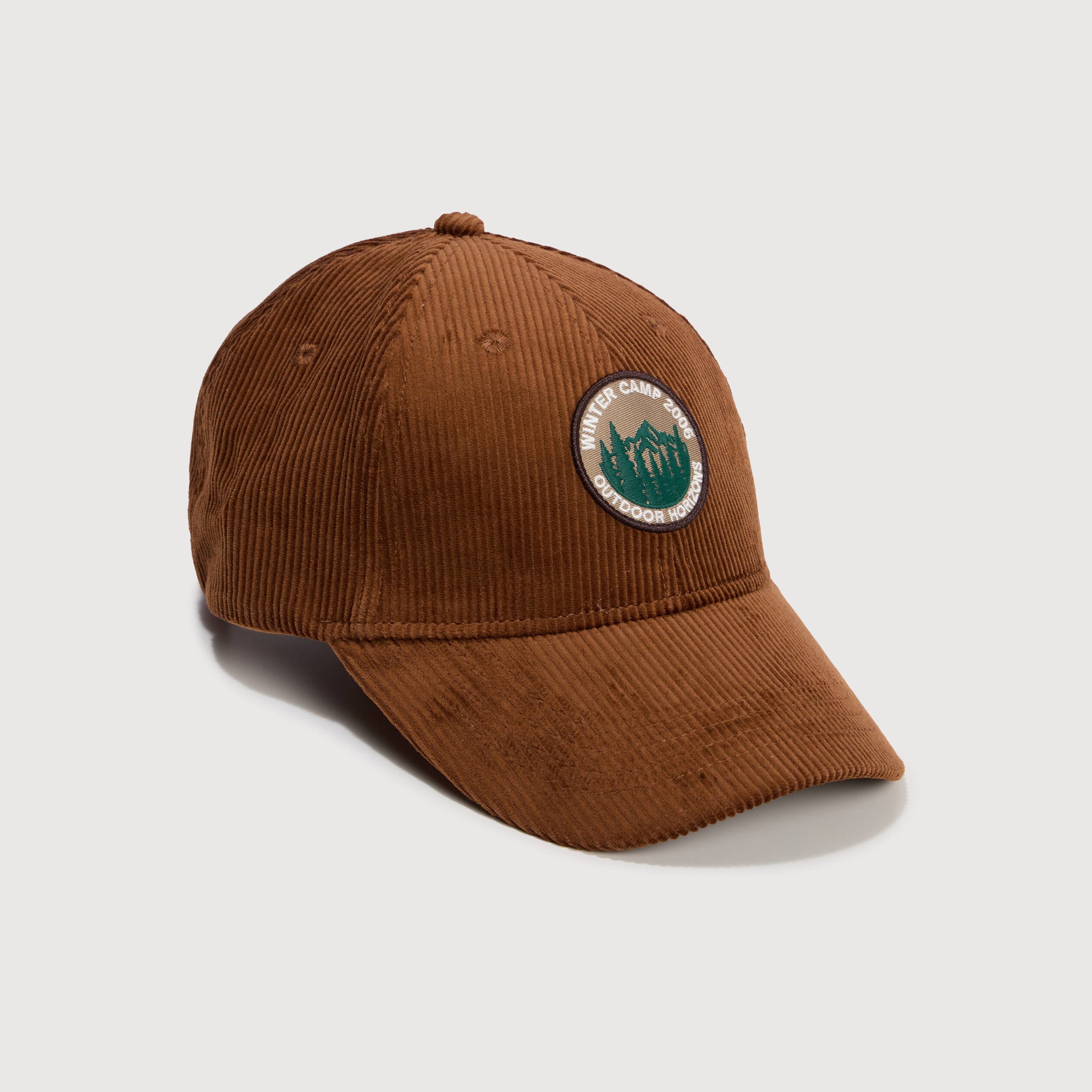 Casquette en velours de coton marron fonc&eacute; homme