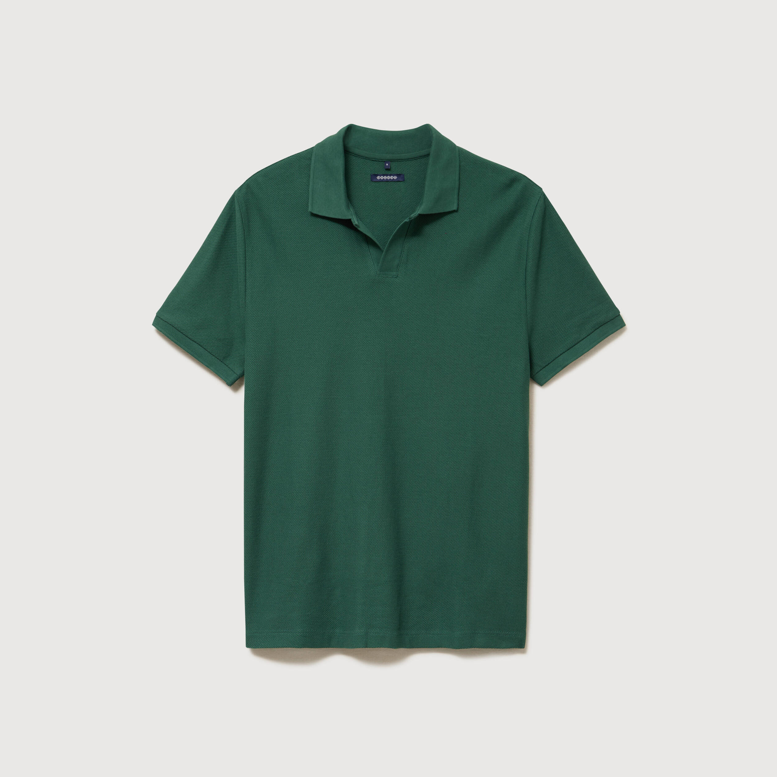Polo cintr&eacute; manches courtes en coton vert homme