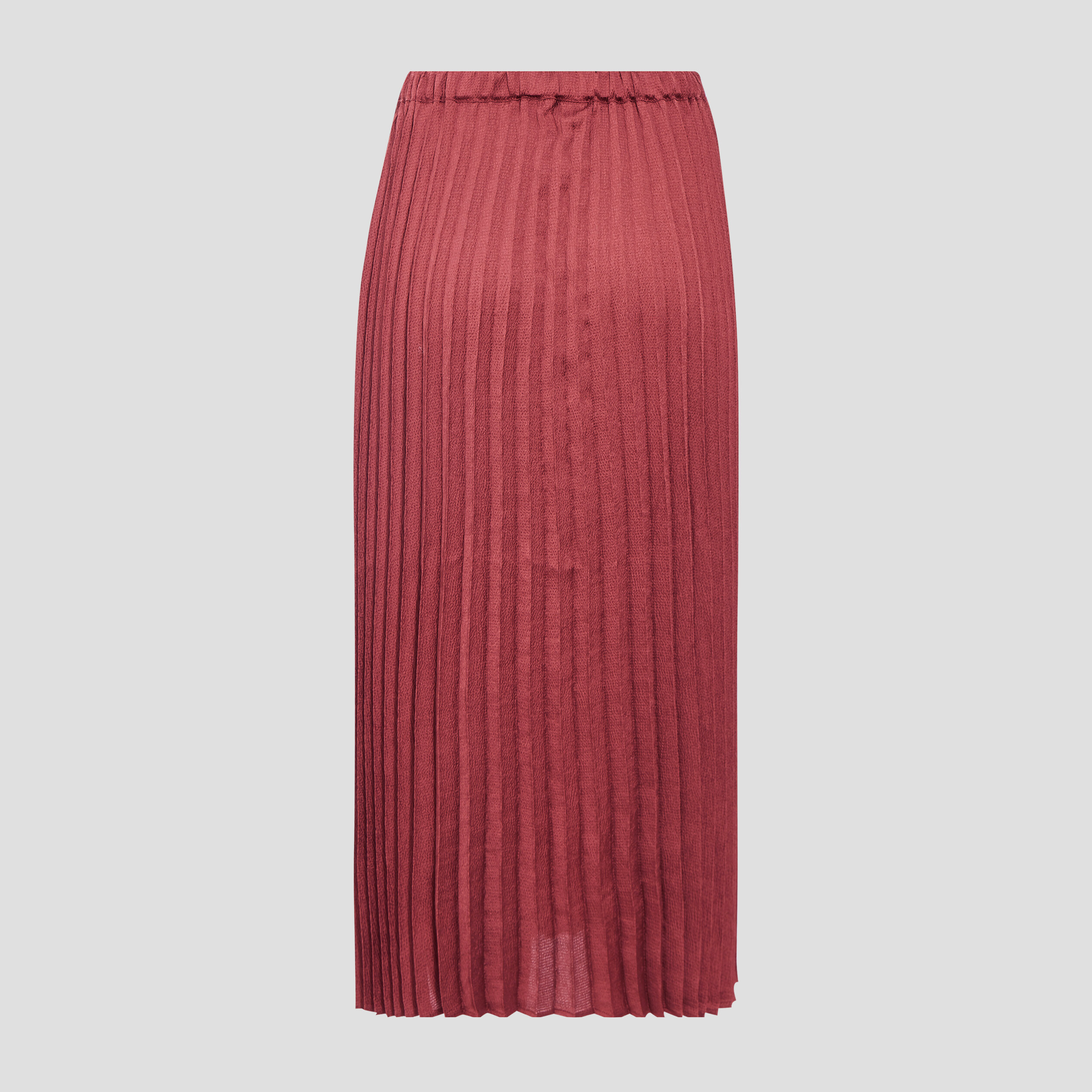 Jupe midi droite plissée vieux rose femme
