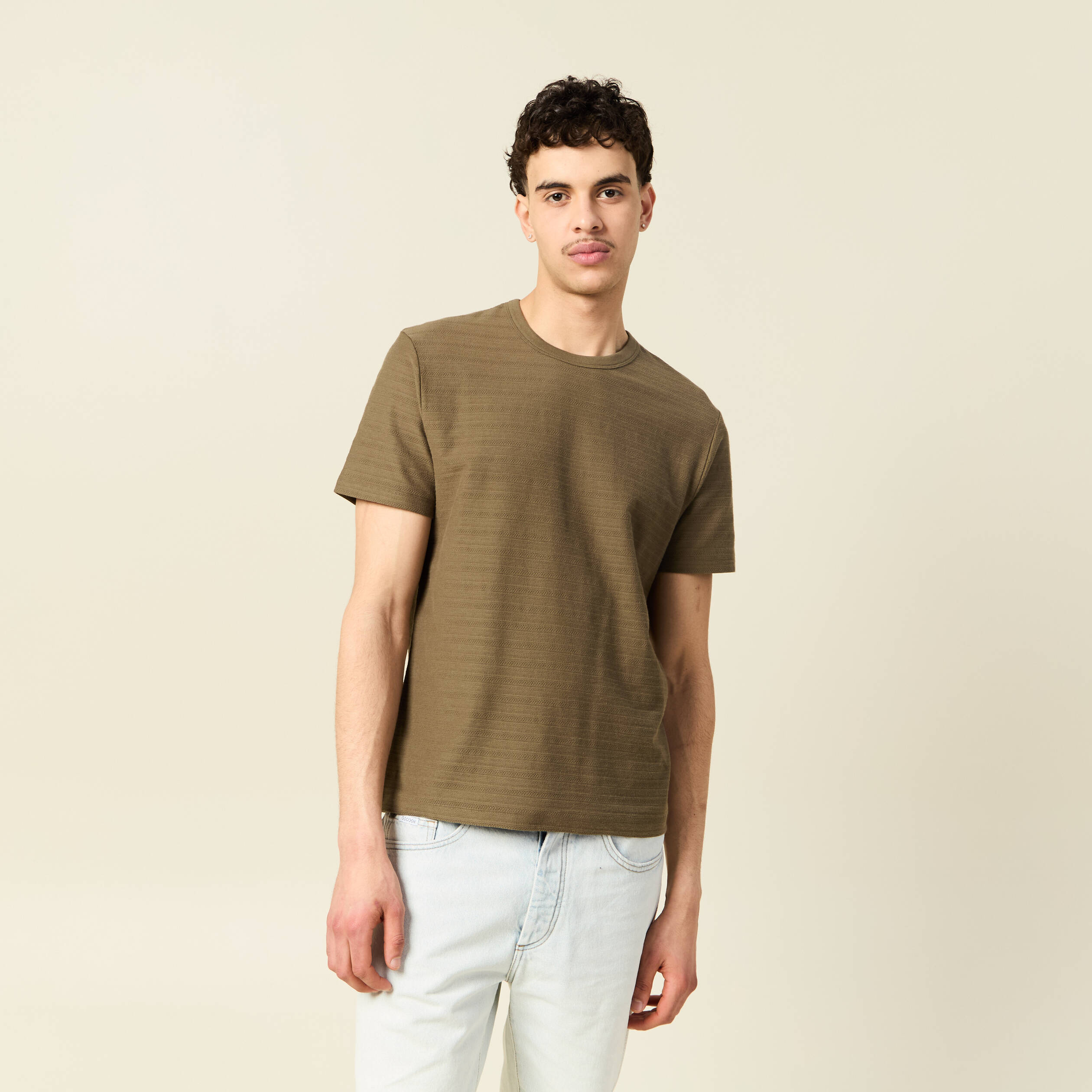 t shirt manches courtes vert kaki homme T-shirt manches courtes vert kaki homme