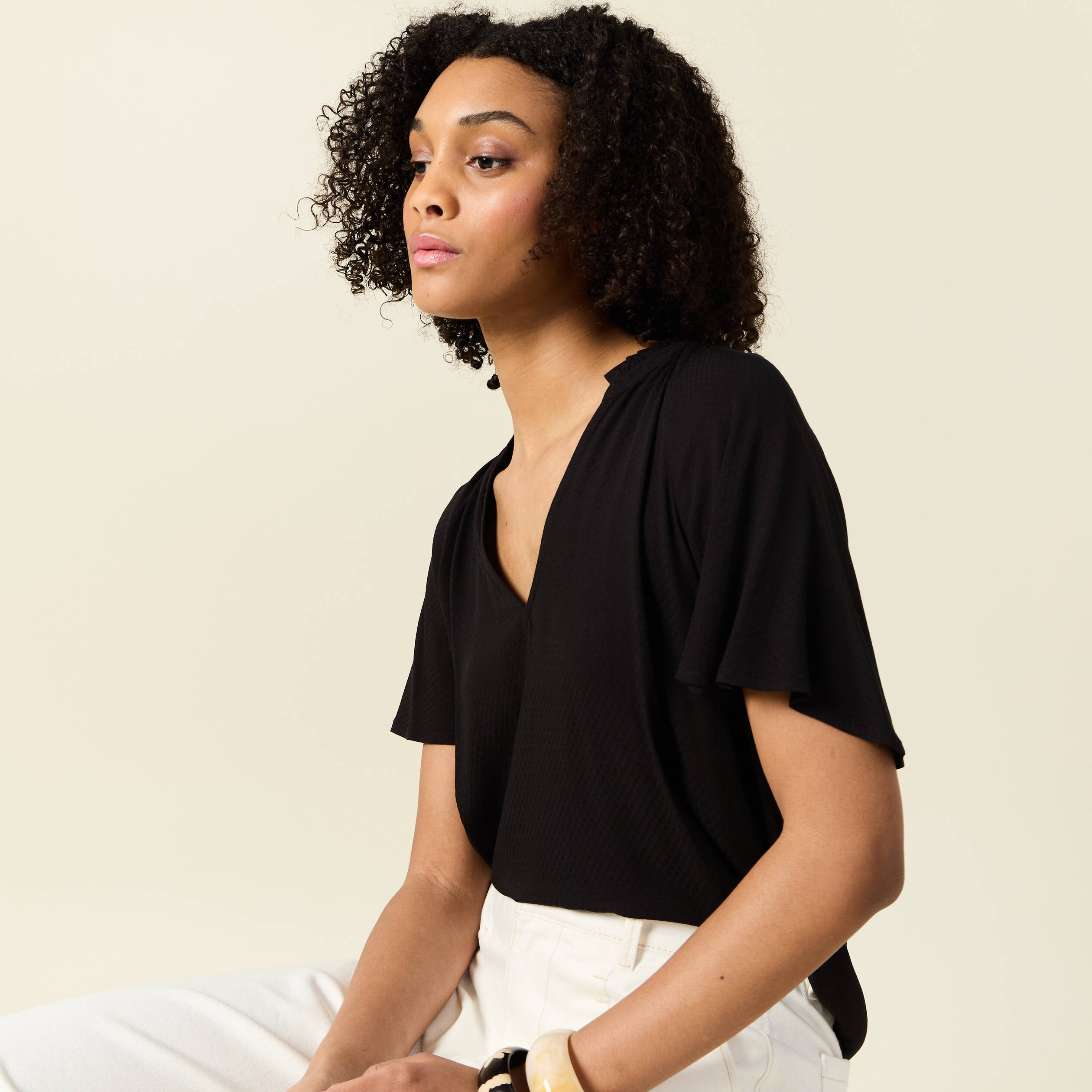 blouse manches courtes noir femme Blouse manches courtes noir femme