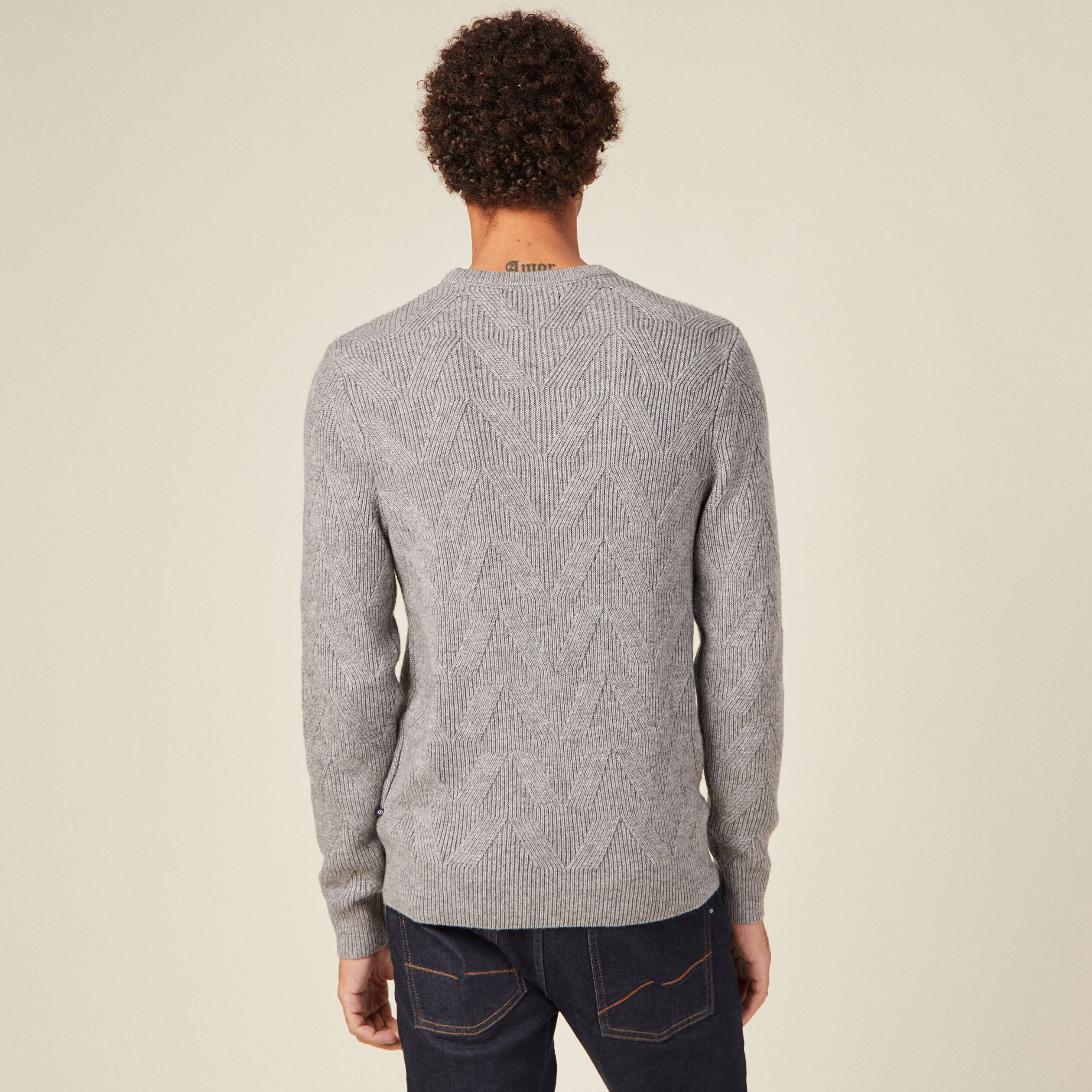 pull manches longues gris homme Pull manches longues gris homme