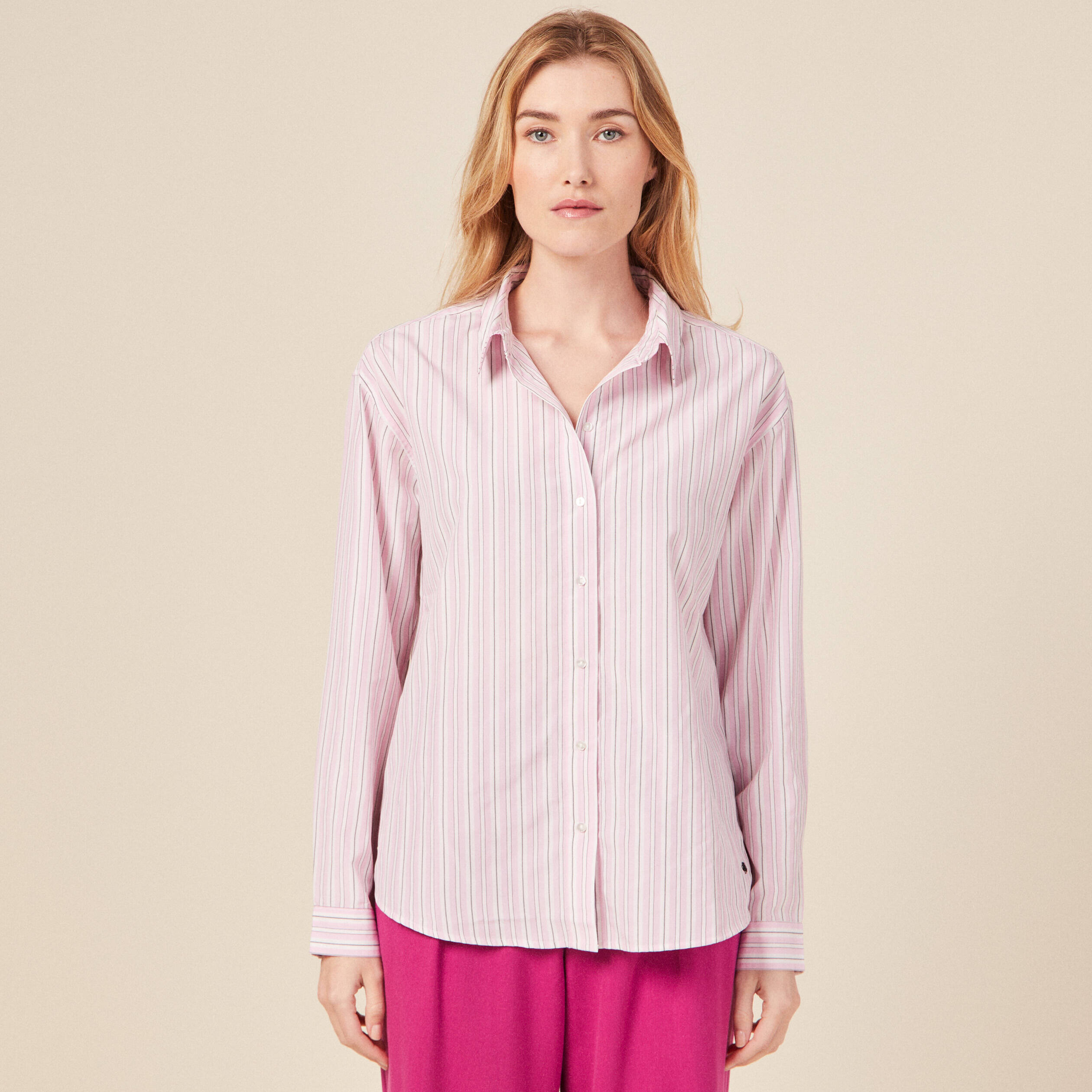 Chemise eco responsable mauve femme Bonobo