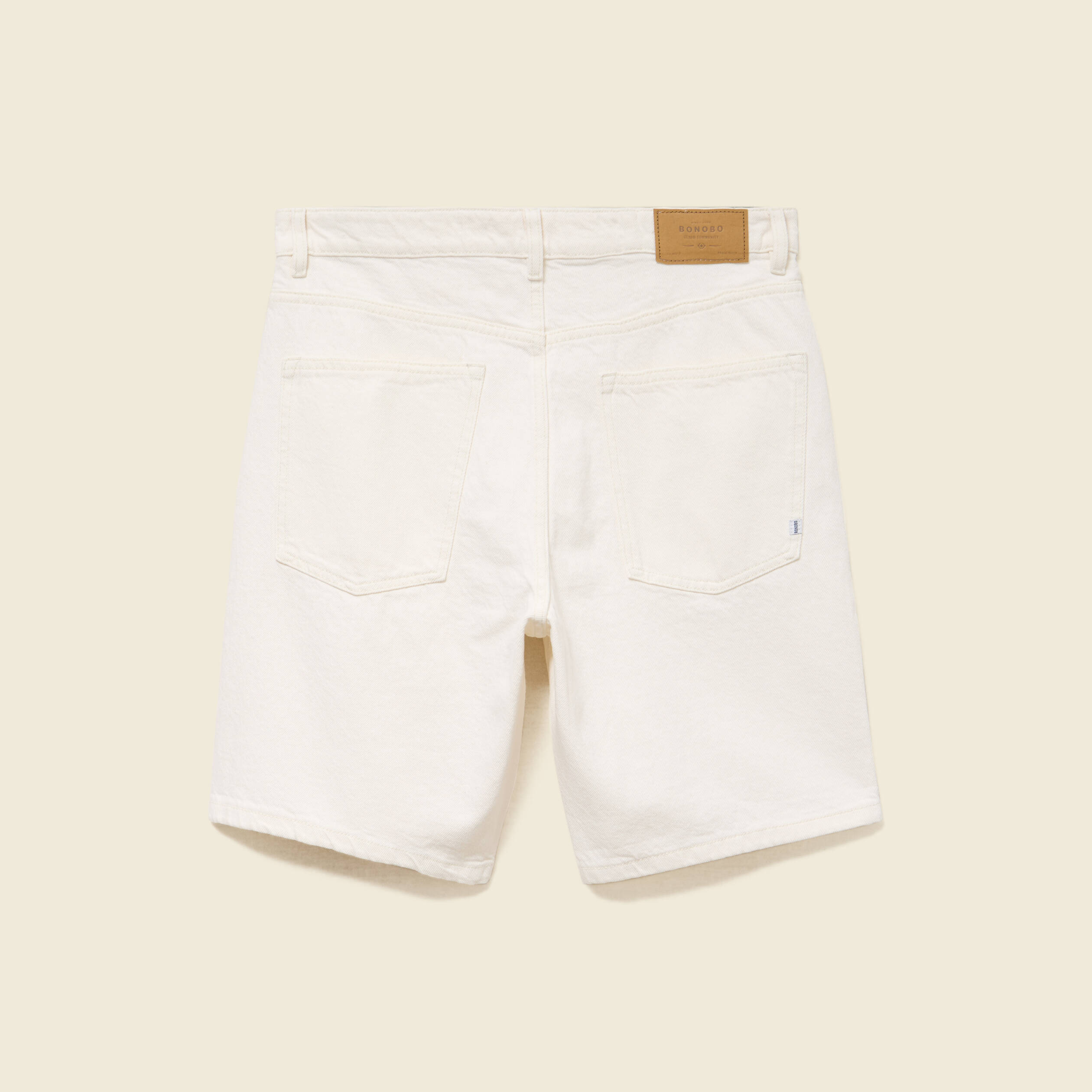 Bermuda en jean coton denim blanc homme