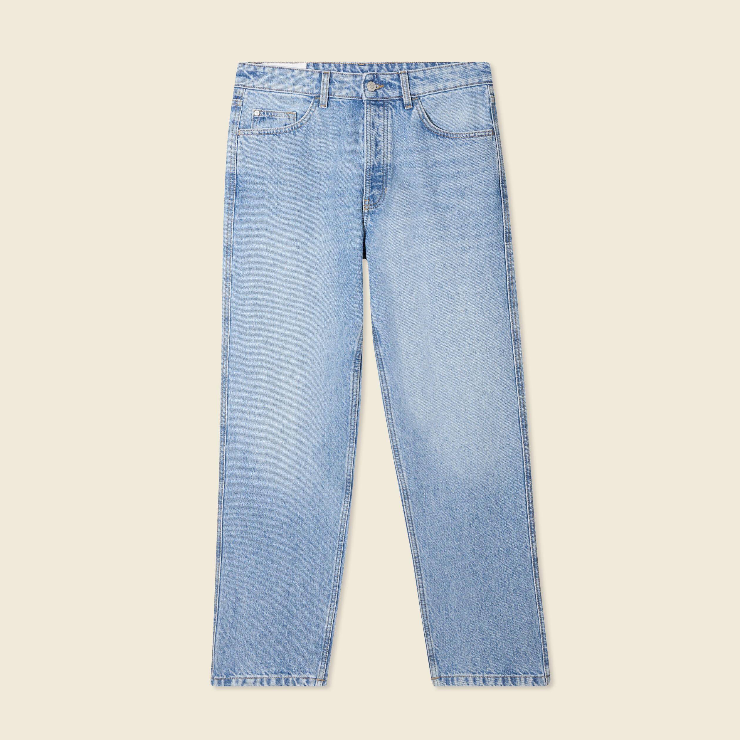 Jeans large relaxed denim bleach homme