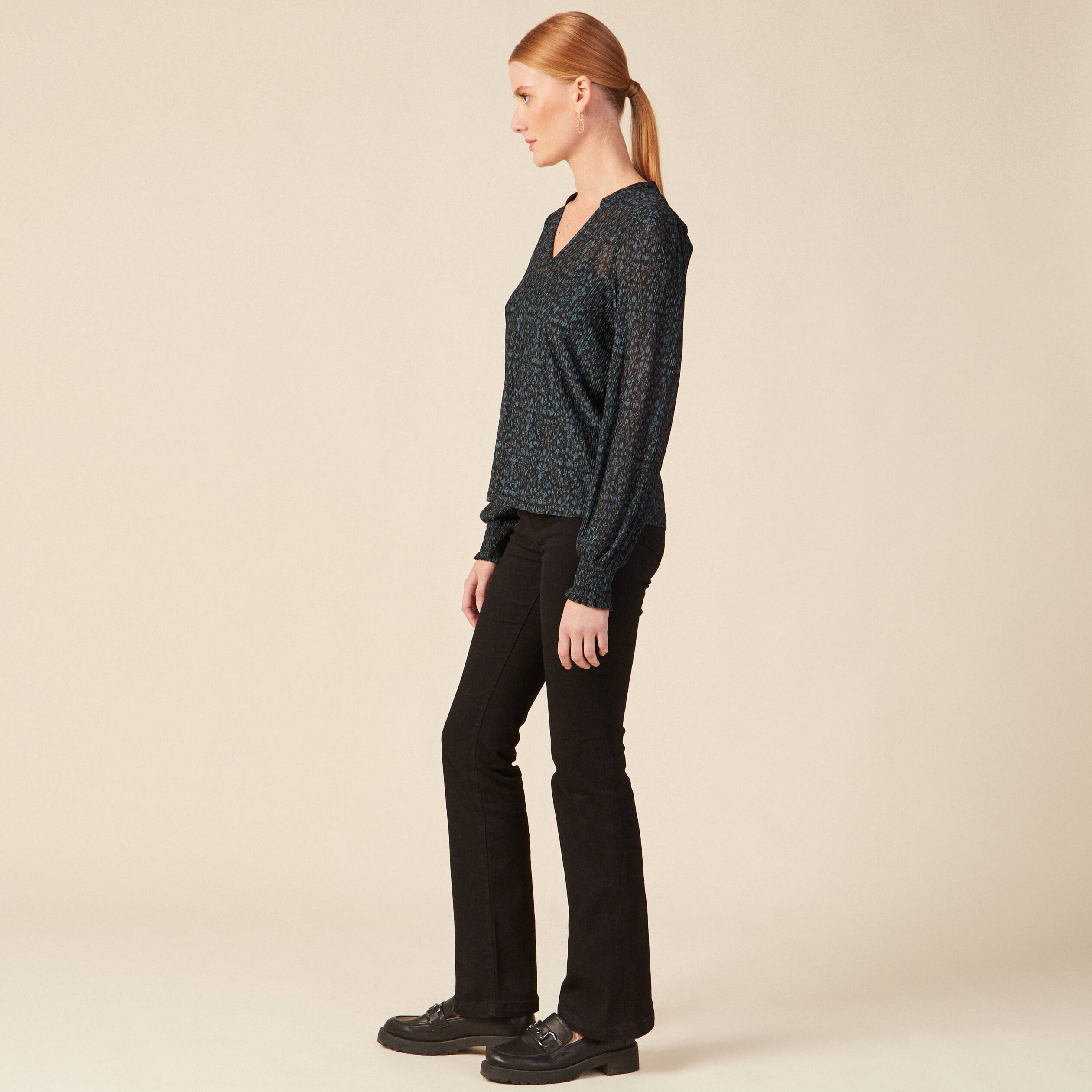 T-shirt éco-responsable bleu canard femme