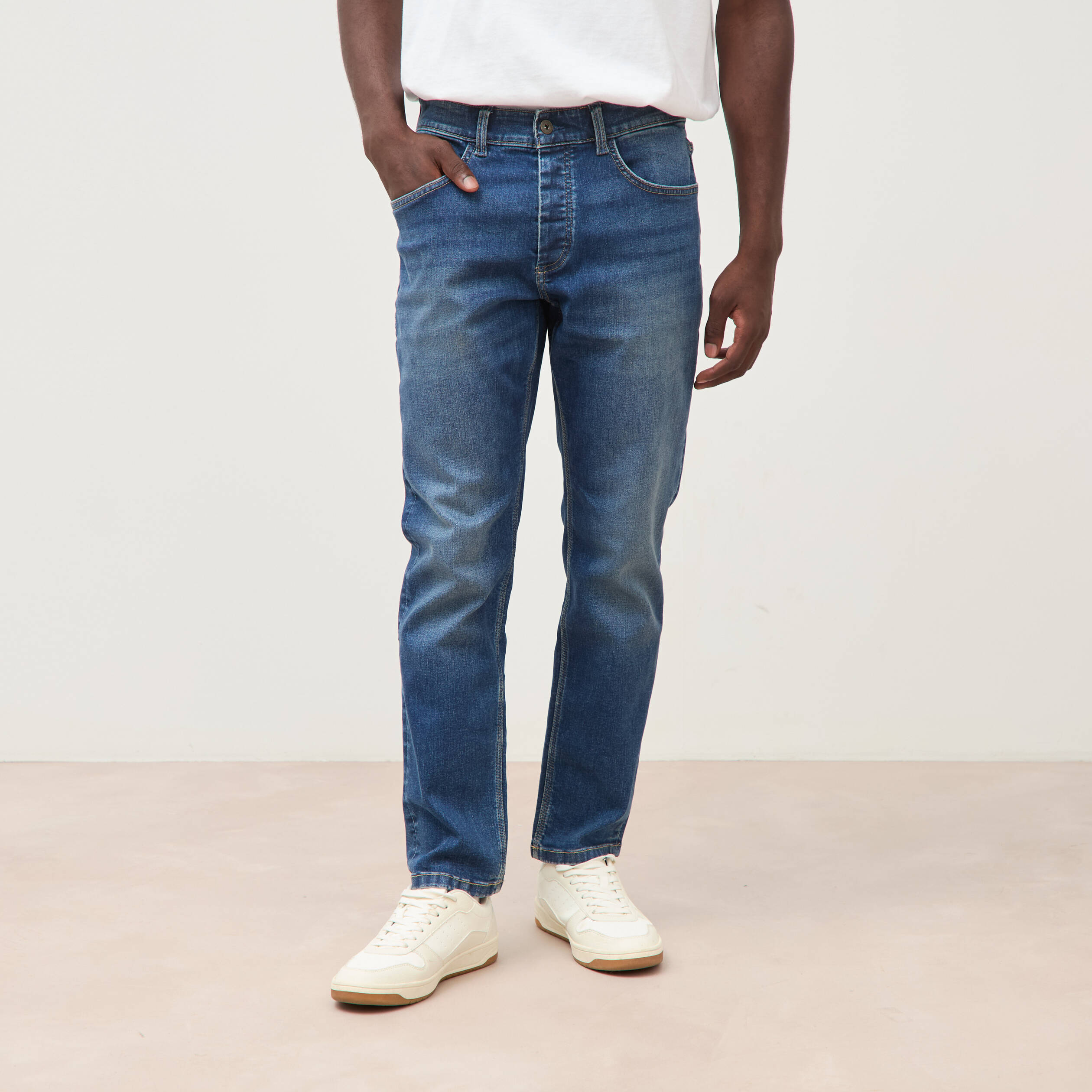 Jeans straight longueur 30 denim stone homme