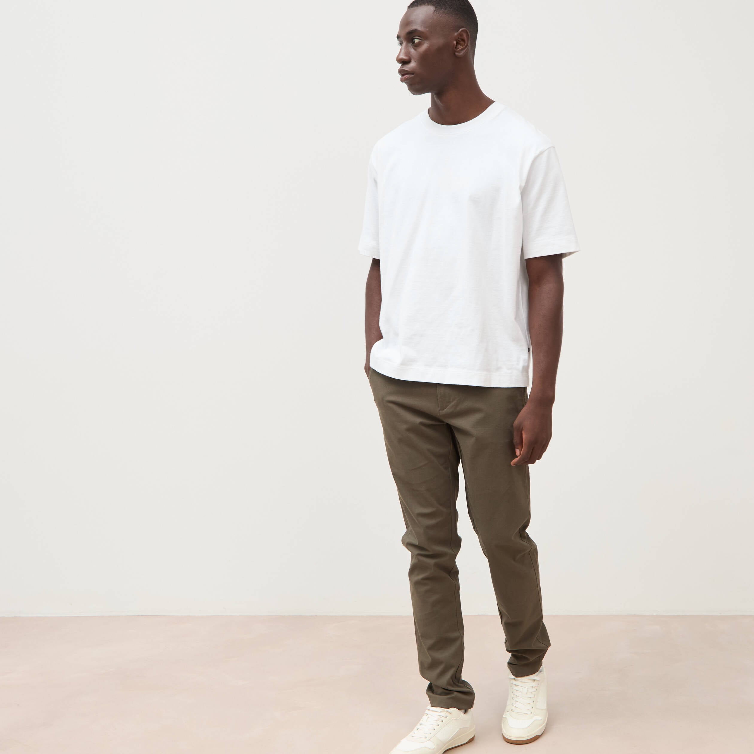 Pantalon chino slim taupe homme