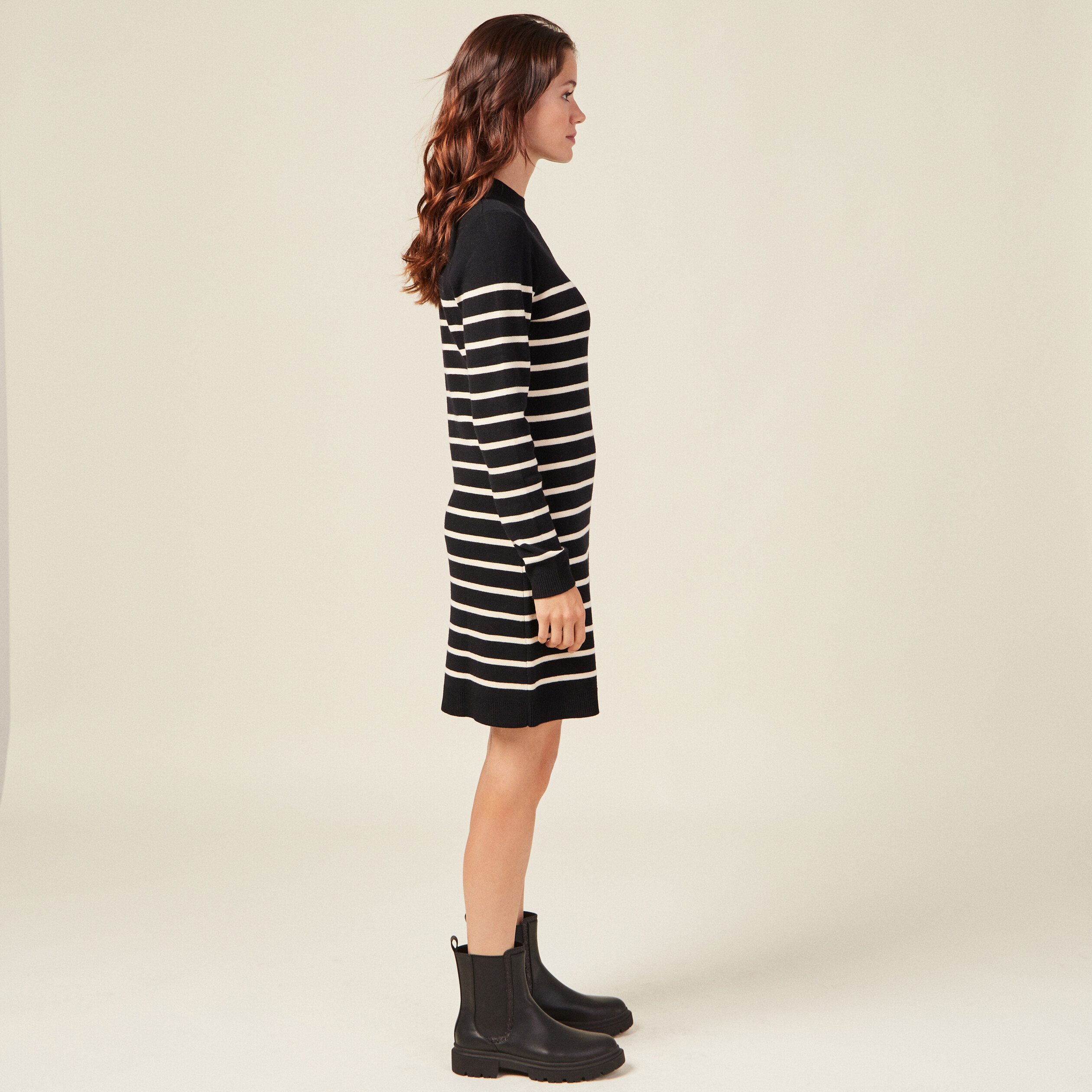 robe pull eco responsable noir femme Robe pull éco-responsable noir femme