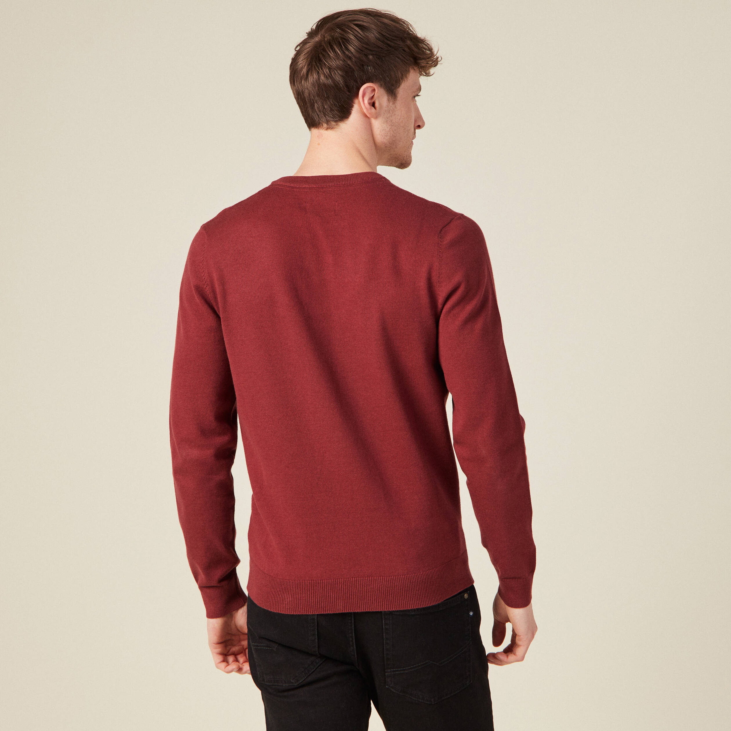 pull manches longues bordeaux homme Pull manches longues bordeaux homme
