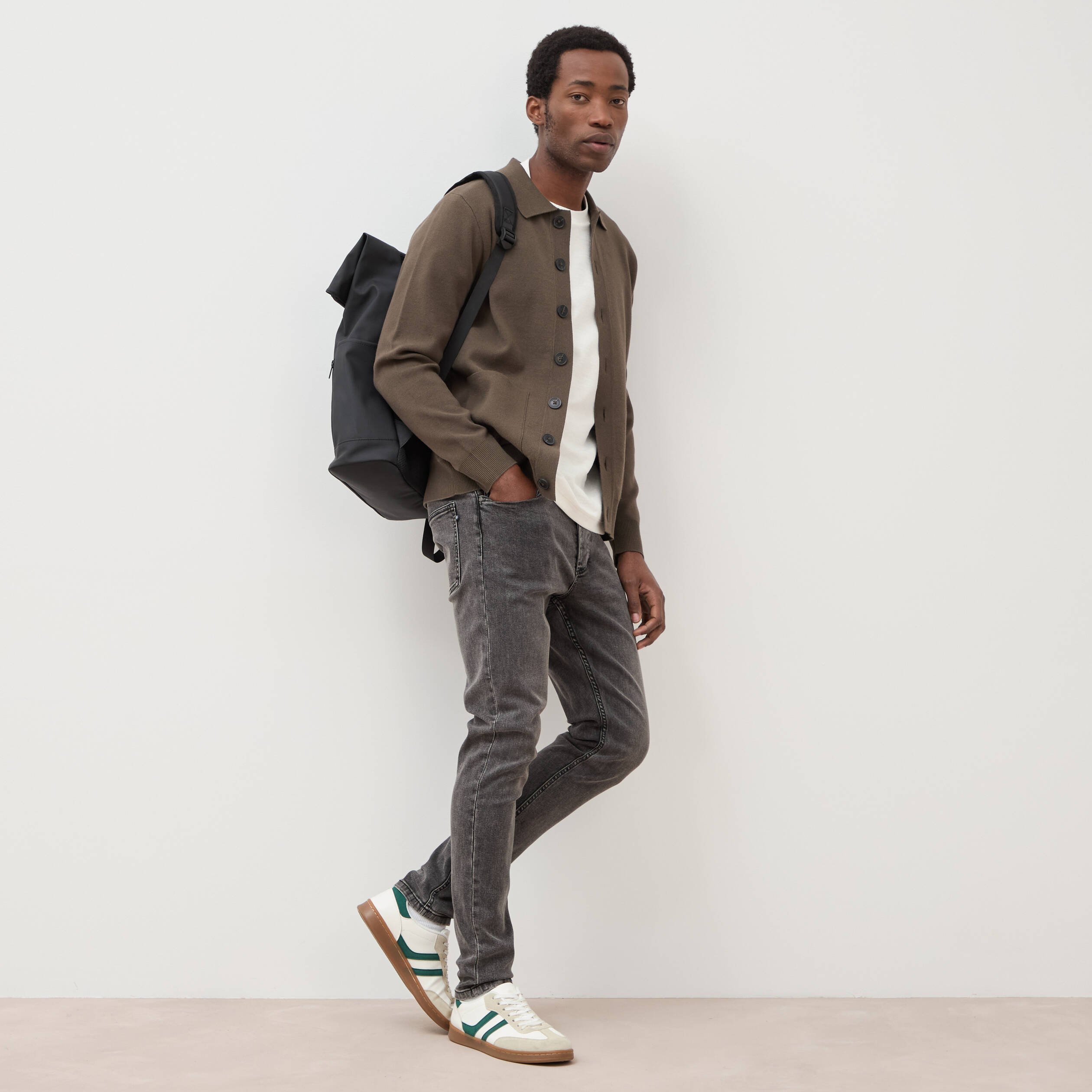 Jeans skinny tapered denim snow noir homme