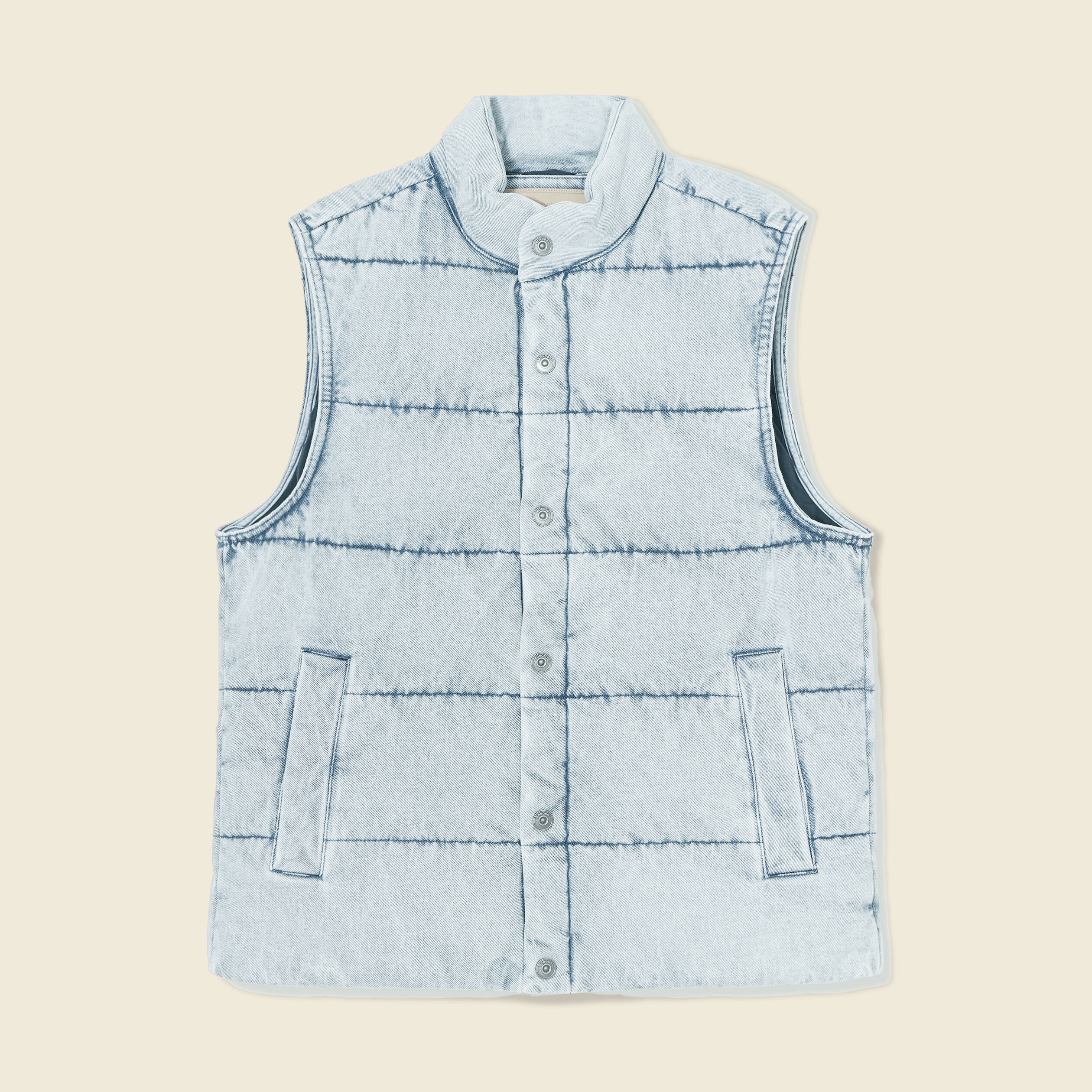 doudoune sans manches en jean denim bleach homme Doudoune sans manches en jean denim bleach homme