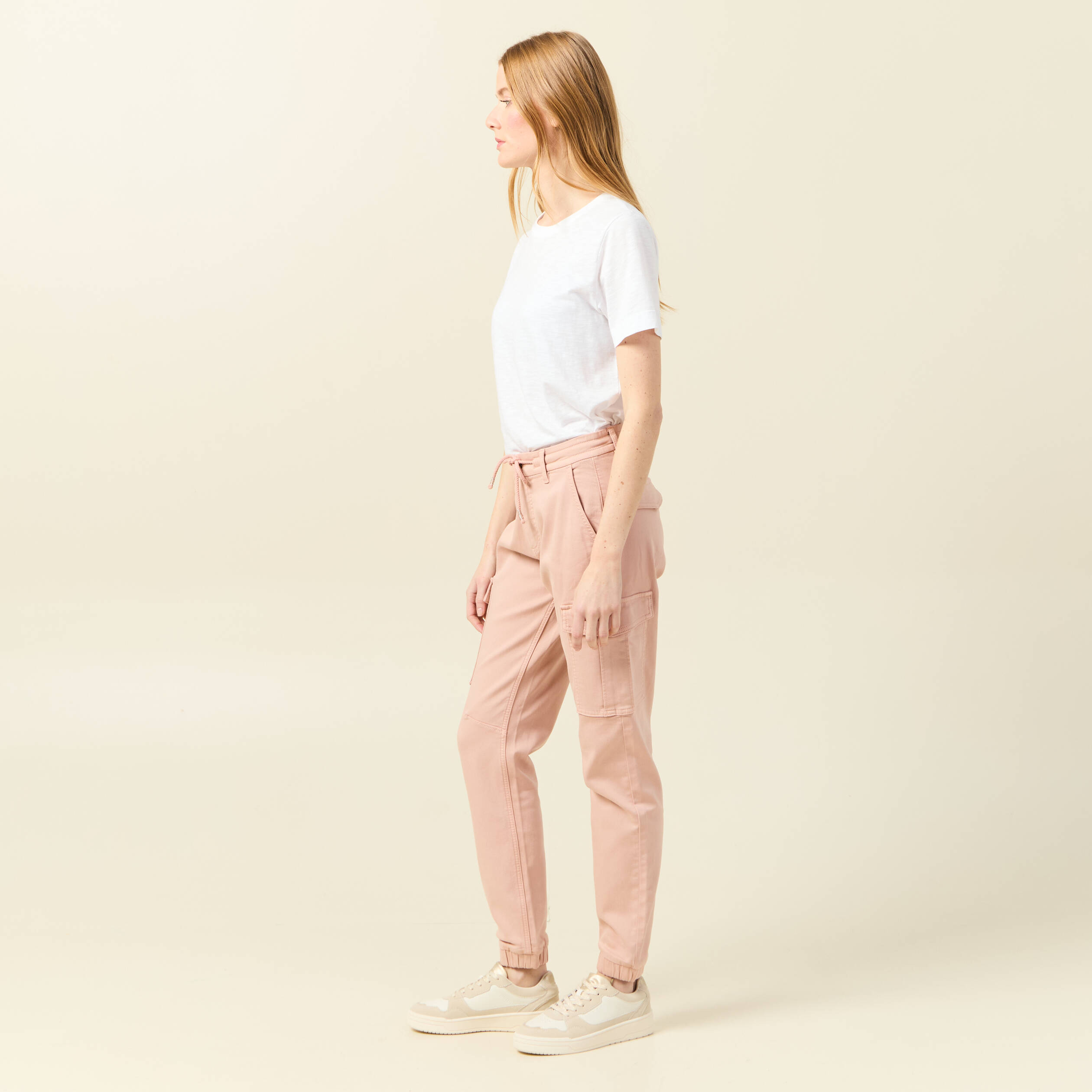pantalon cargo battle 78eme vieux rose femme Pantalon cargo battle 7/8ème vieux rose femme