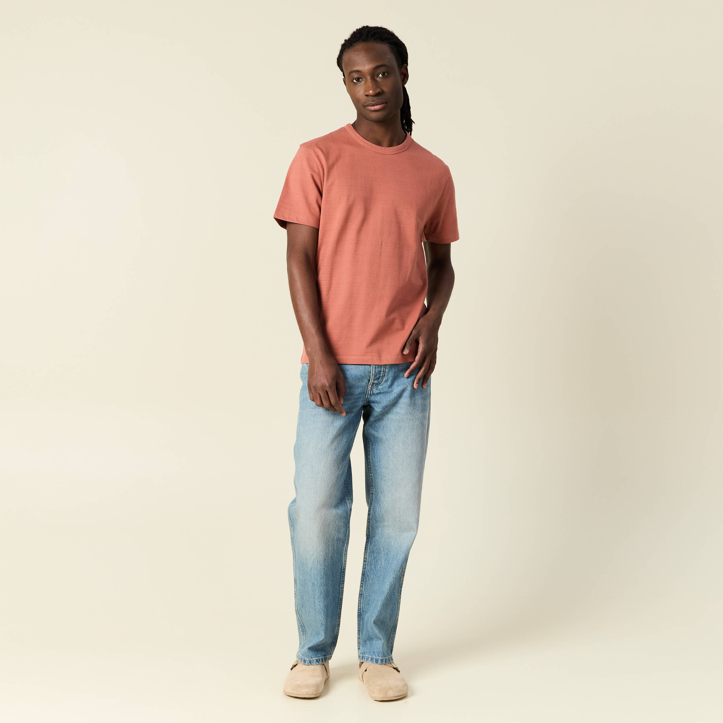 t shirt manches courtes vieux rose homme T-shirt manches courtes vieux rose homme