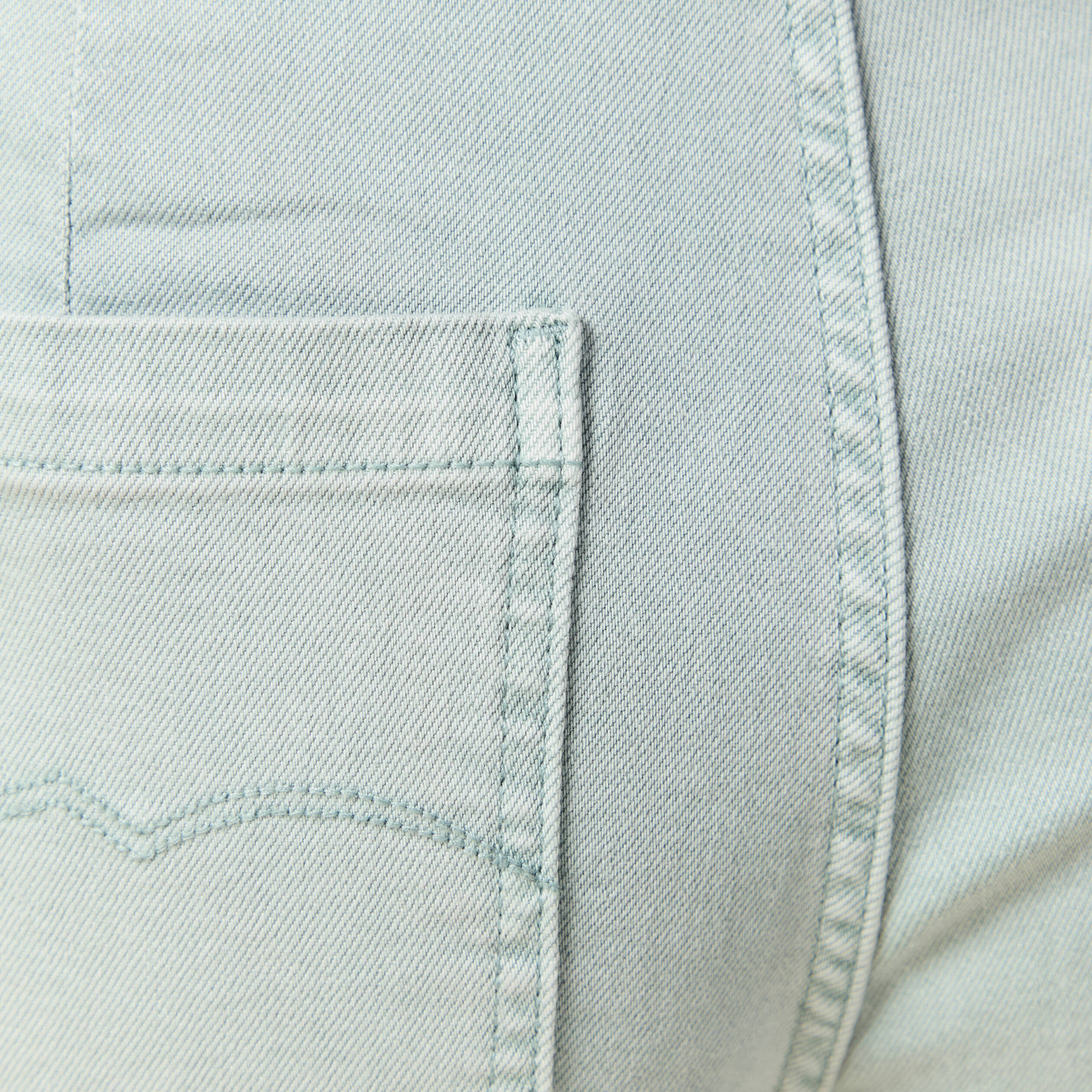 Jeans large cropped taille haute bleu gris femme