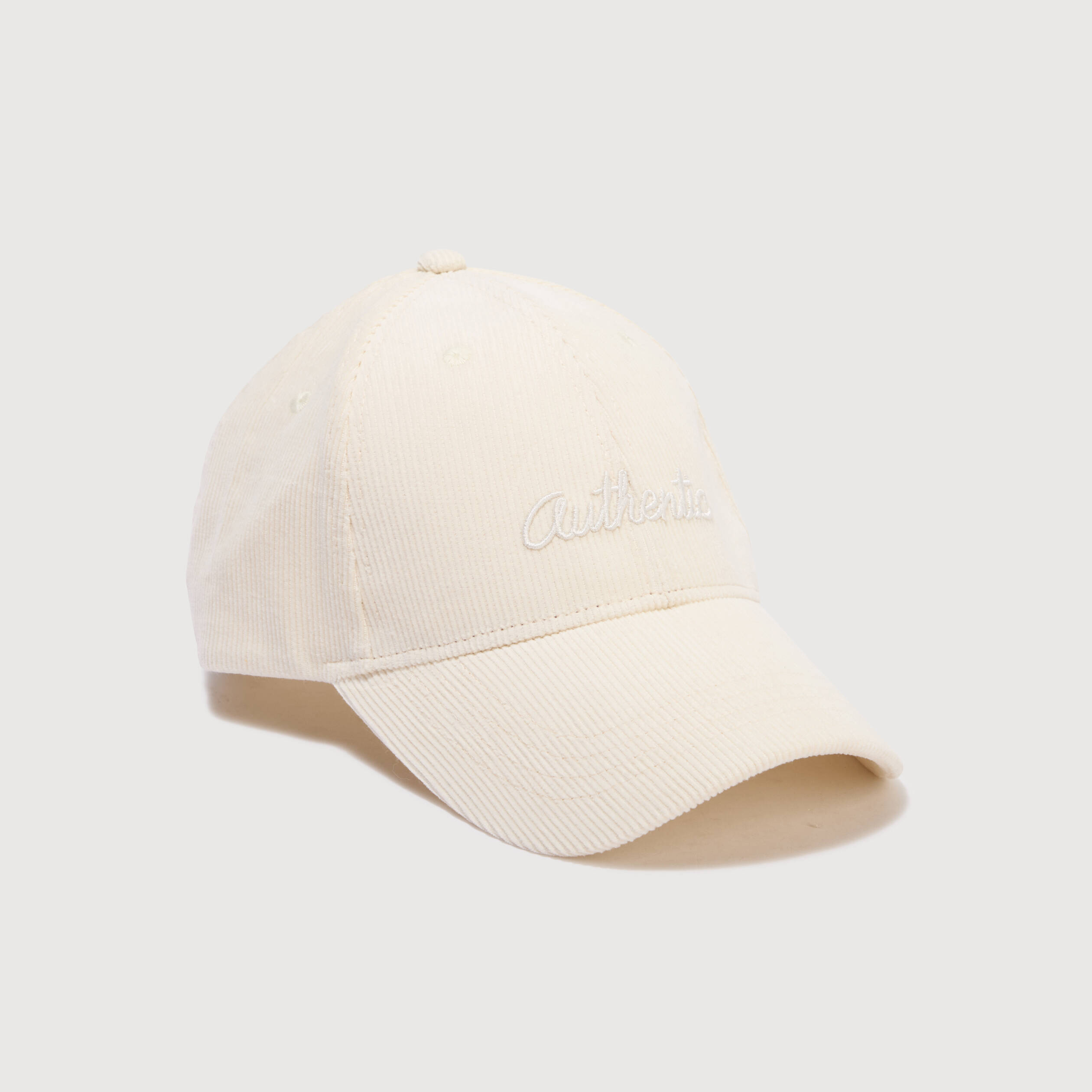 Casquette en velours de coton ecru homme