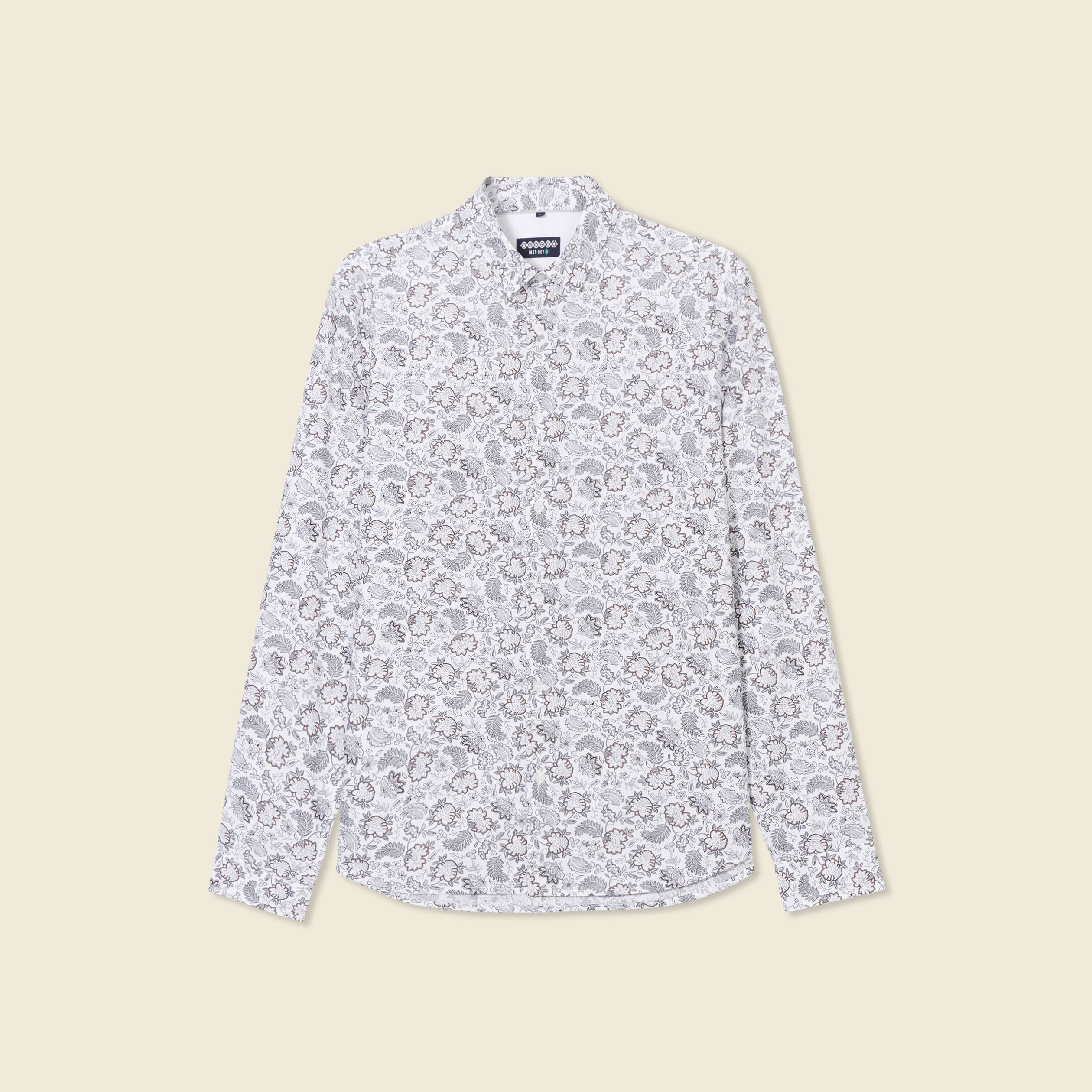 Chemise en coton manches longues blanc homme