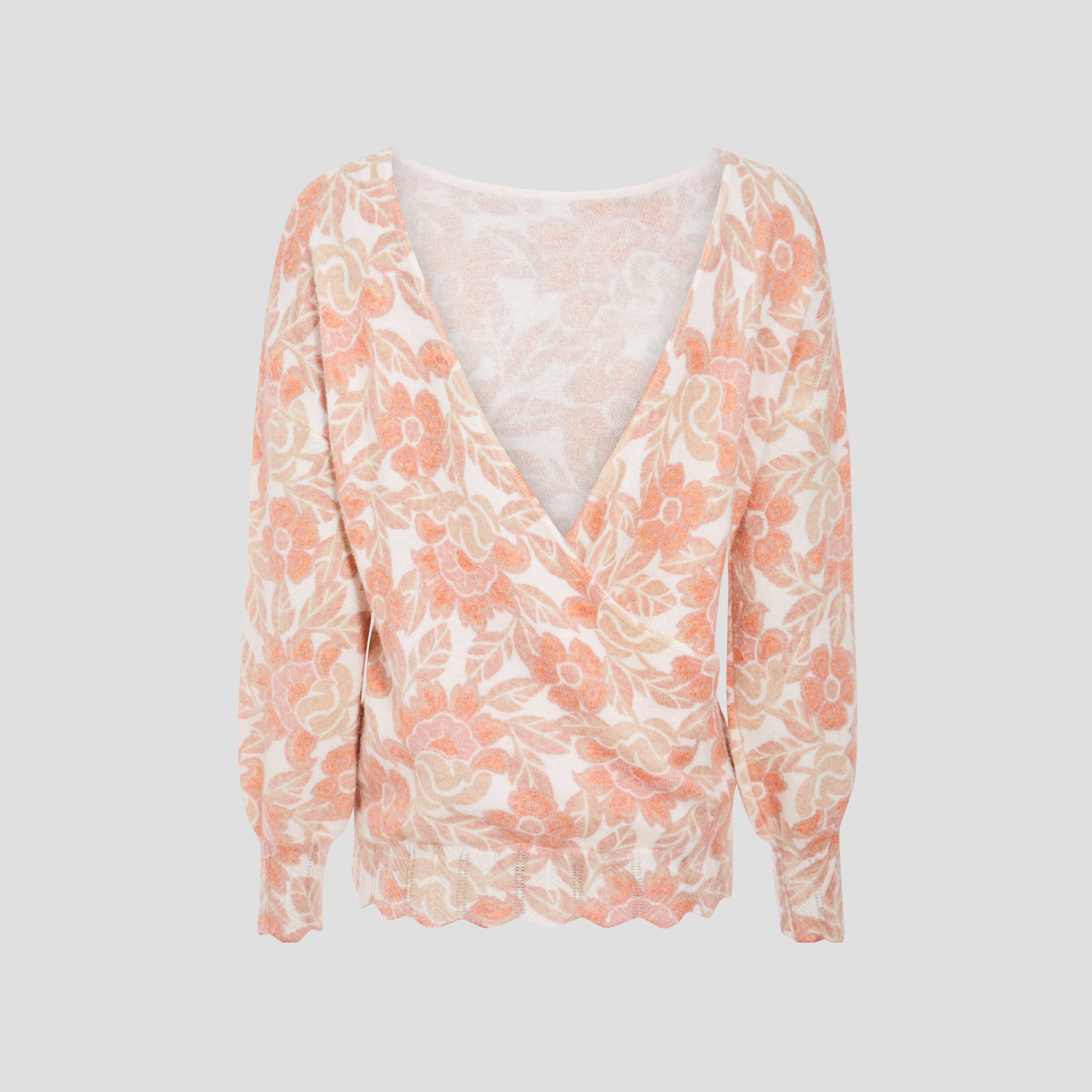 Pull manches longues rose femme