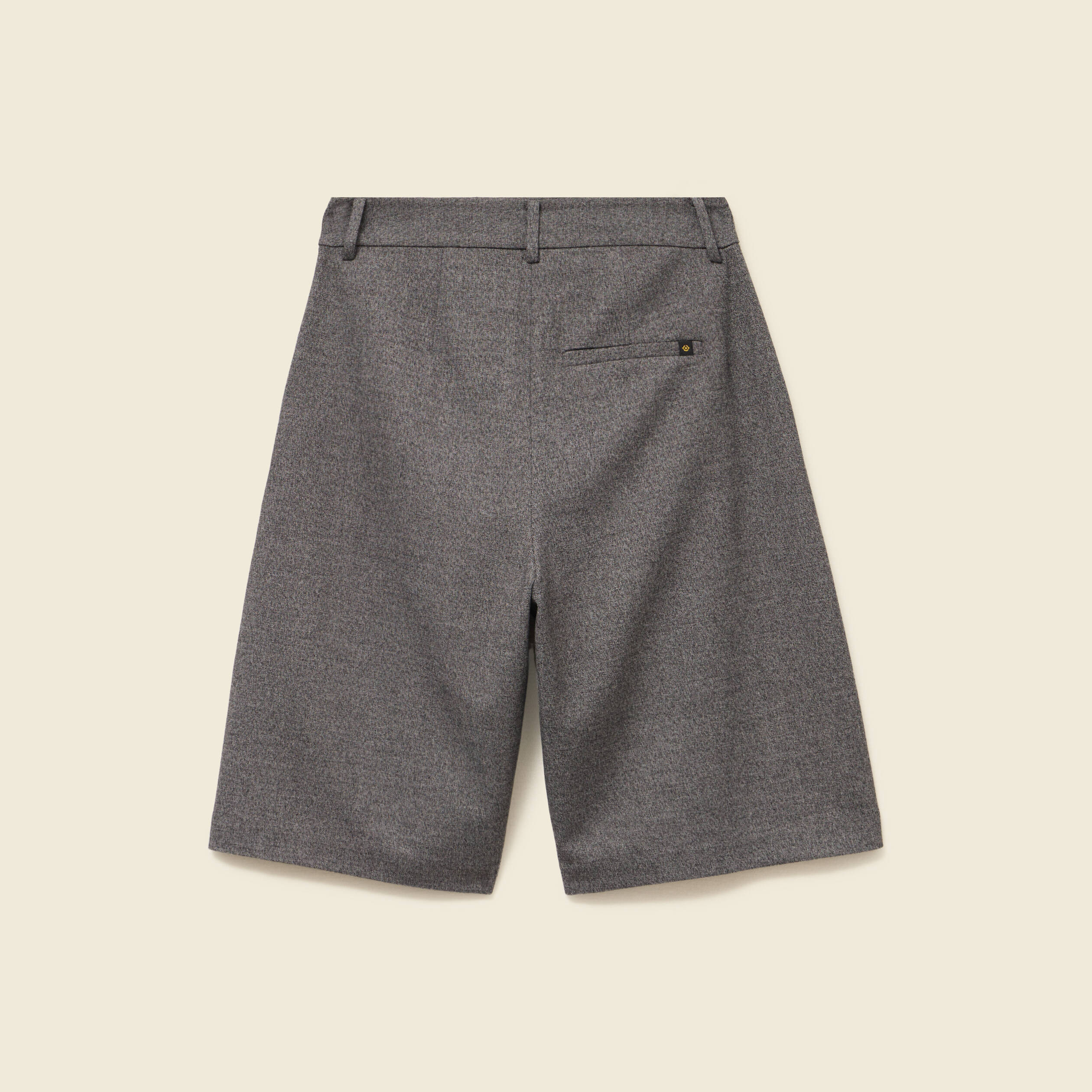 Bermuda large taille haute gris femme