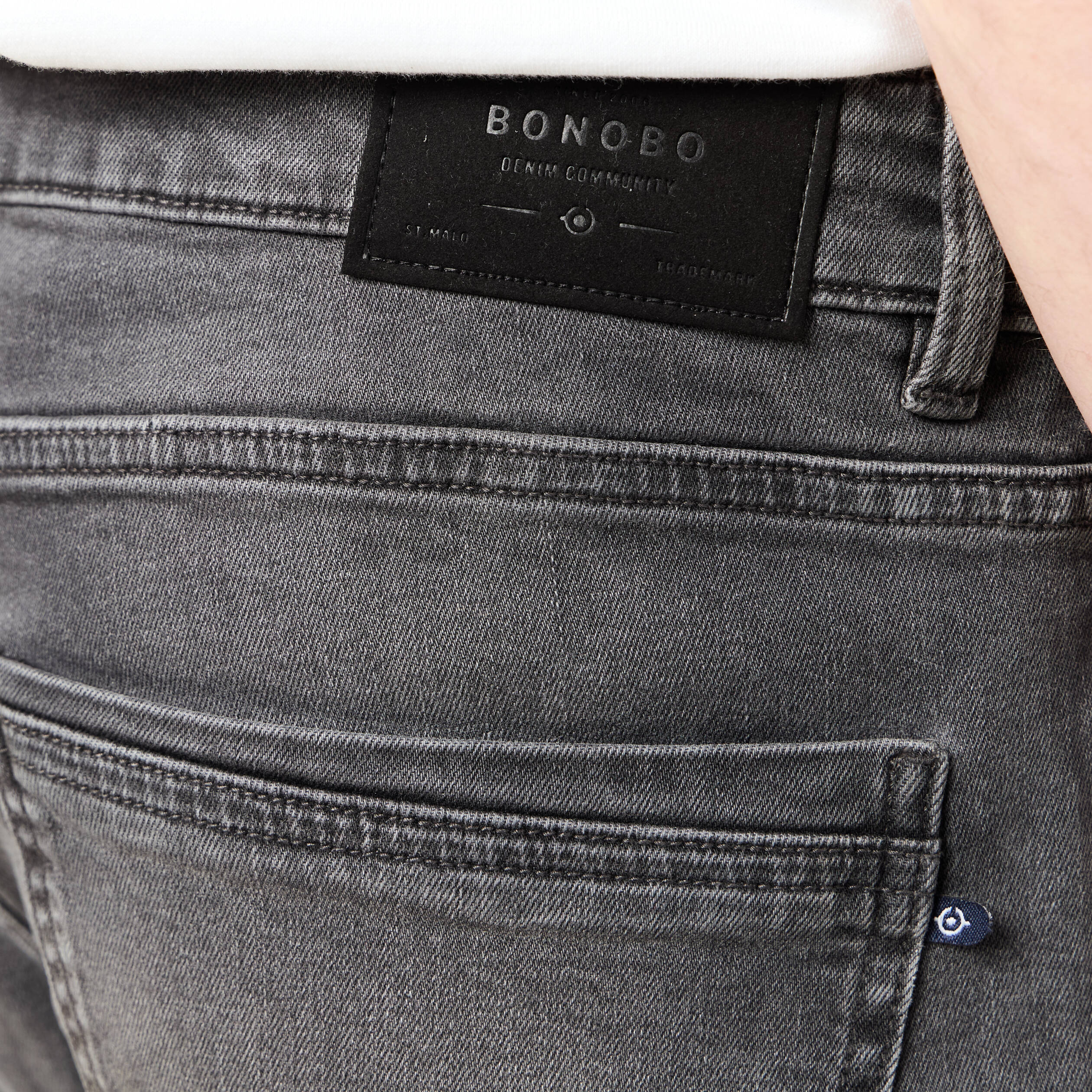 jeans slim 5 poches denim gris homme Jeans slim 5 poches denim gris homme