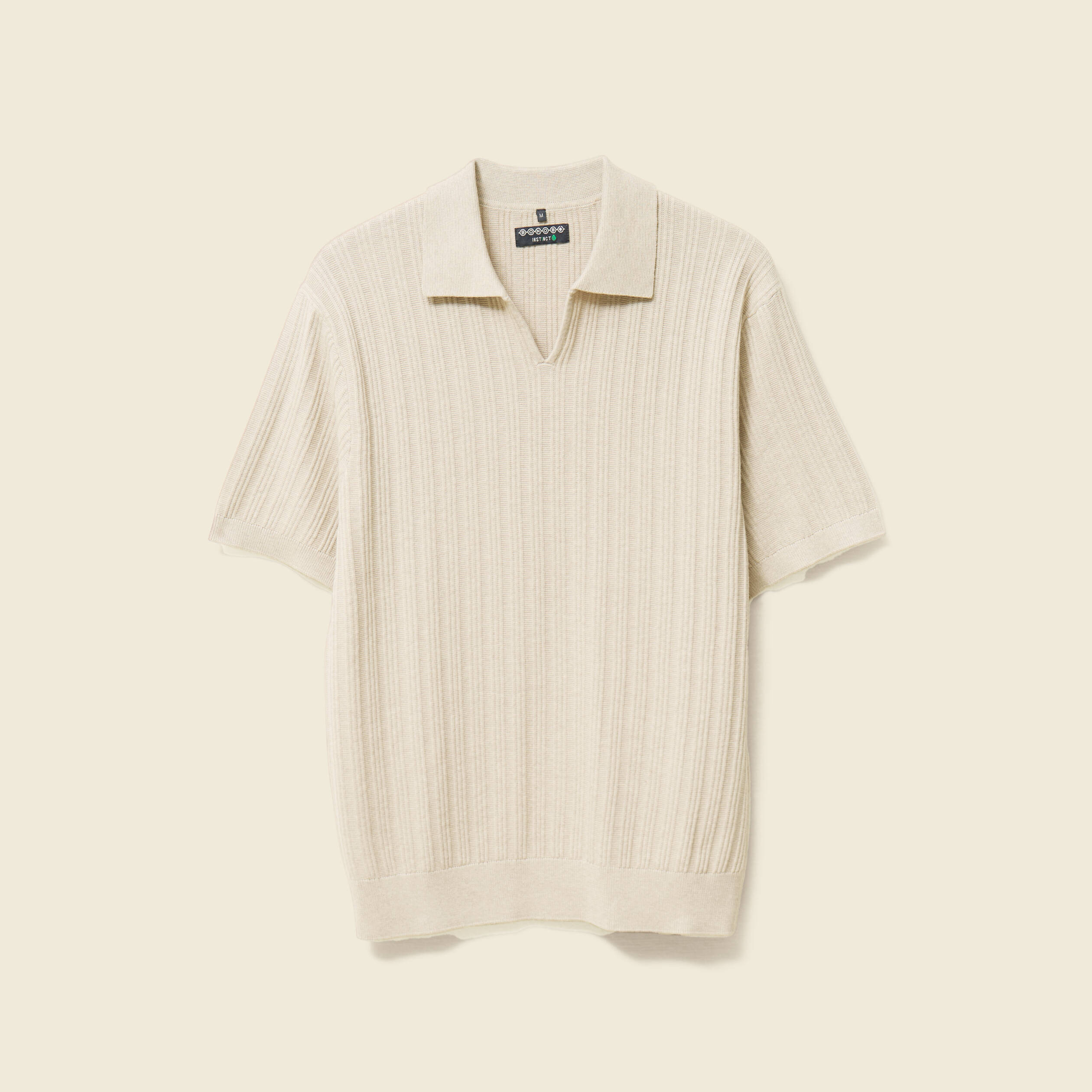 Polo manches courtes beige homme