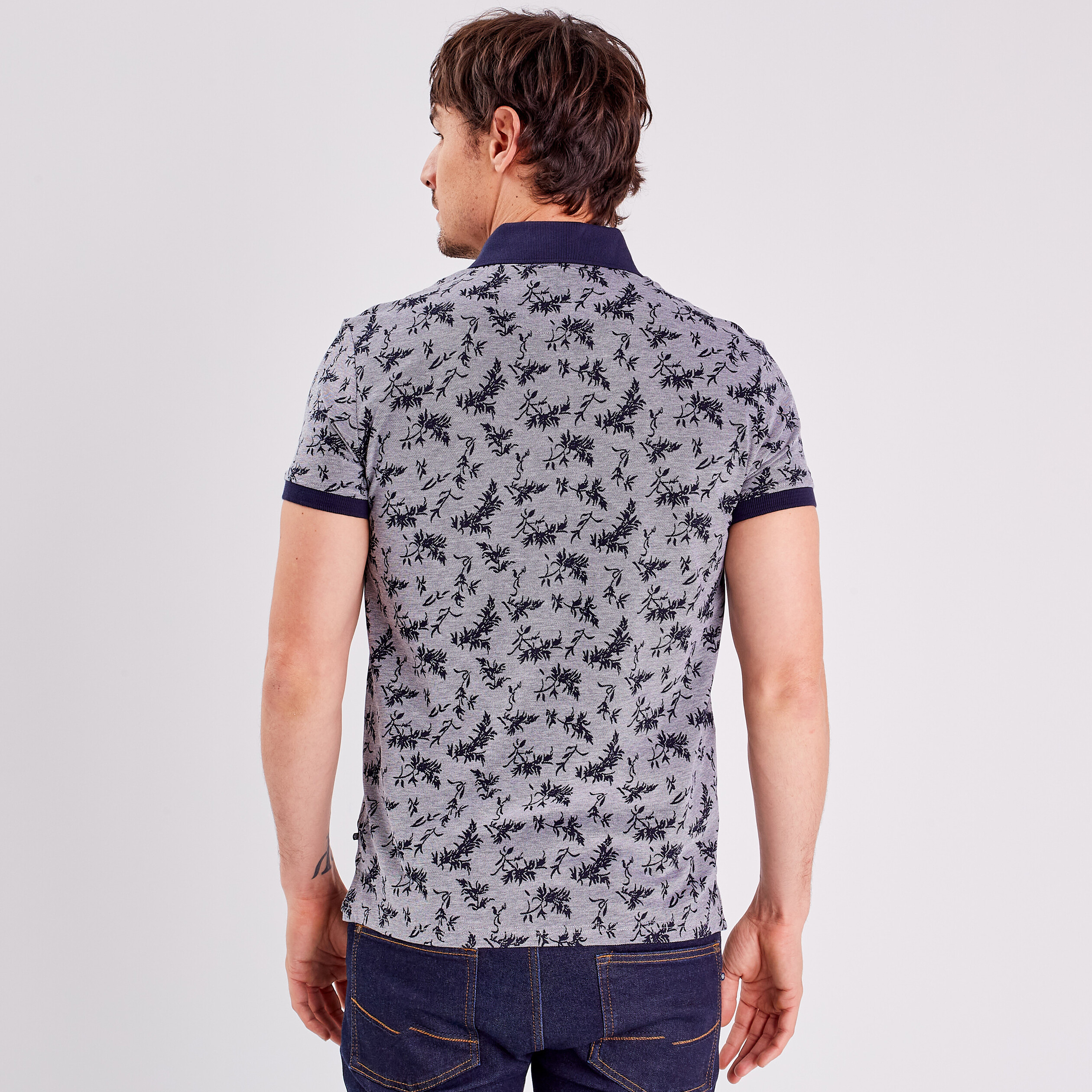 Polo manches courtes bleu foncé homme