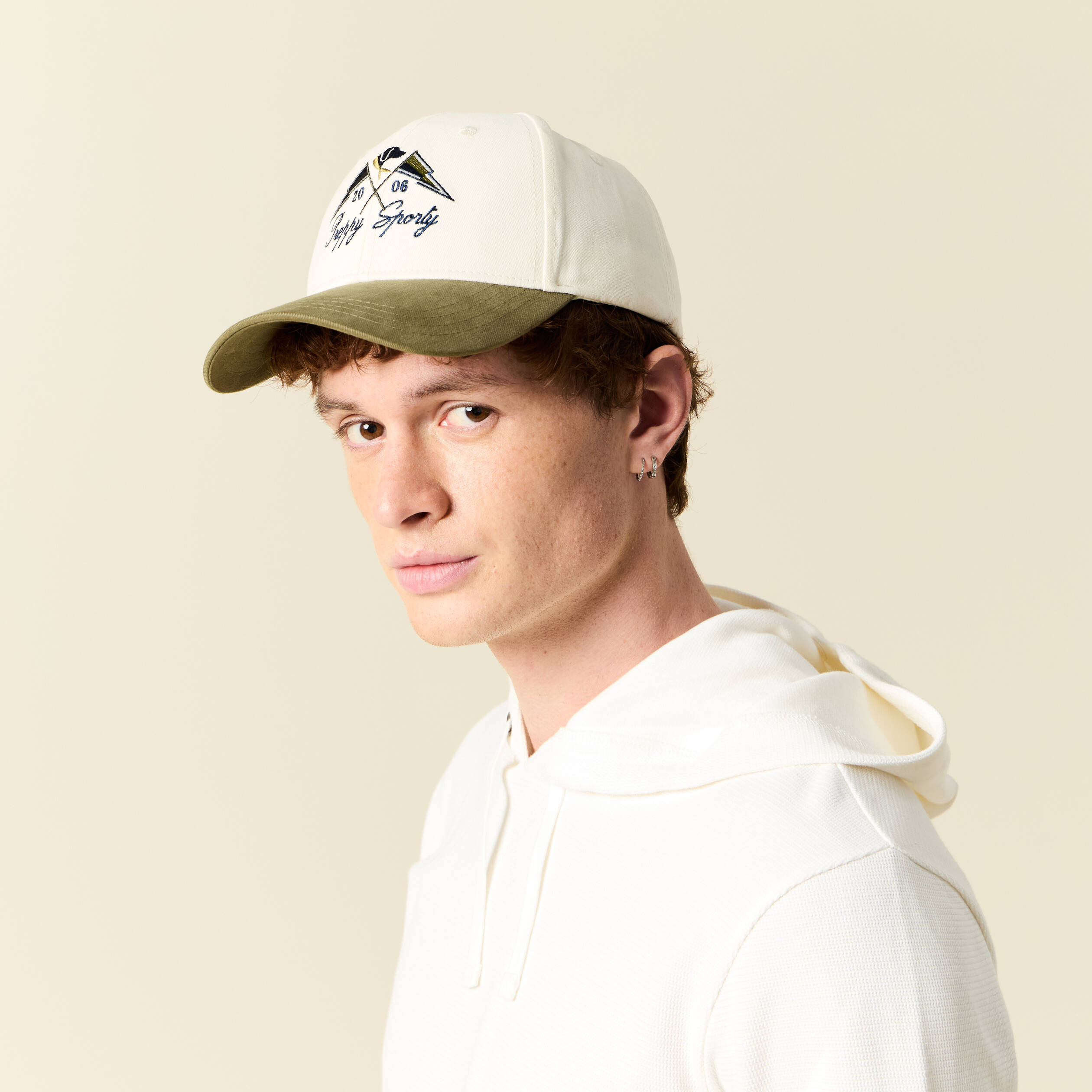 Casquette en coton ecru homme