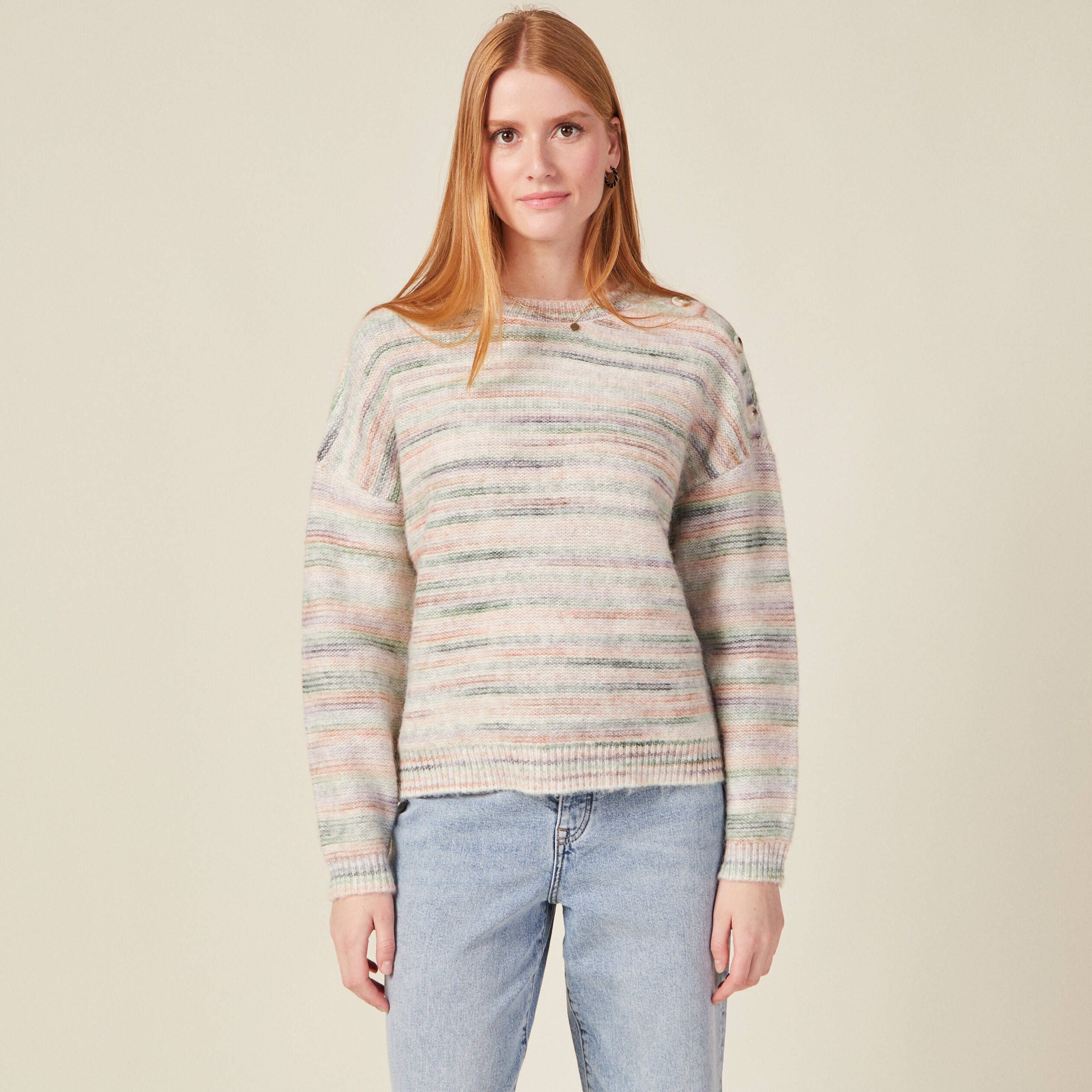 Pull éco-responsable vert foncé femme