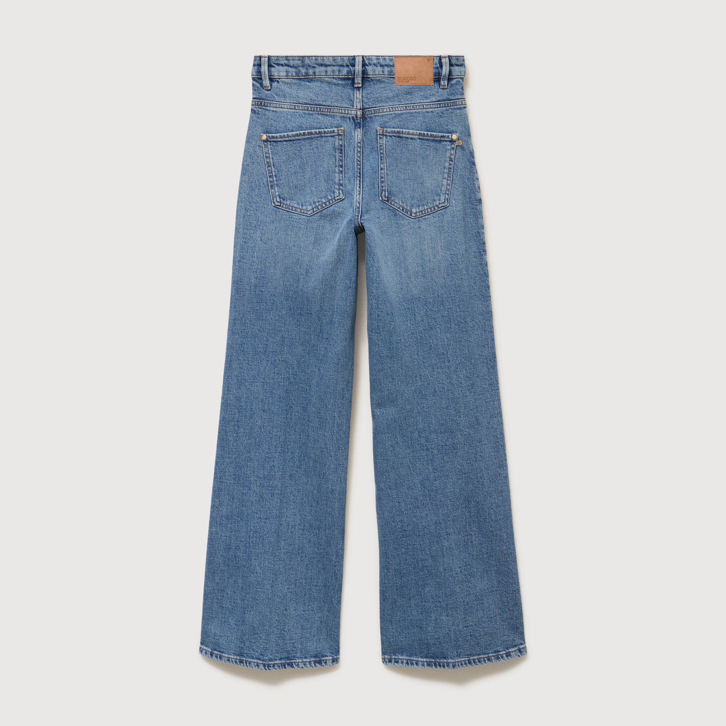 Jeans bootcut taille standard denim stone femme