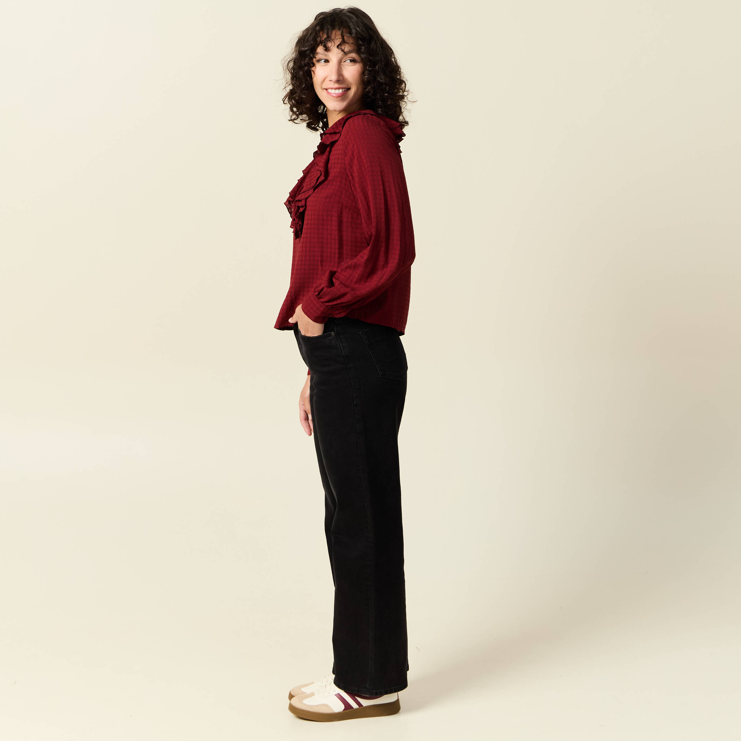 blouse manches longues rouge fonce femme Blouse manches longues rouge foncé femme