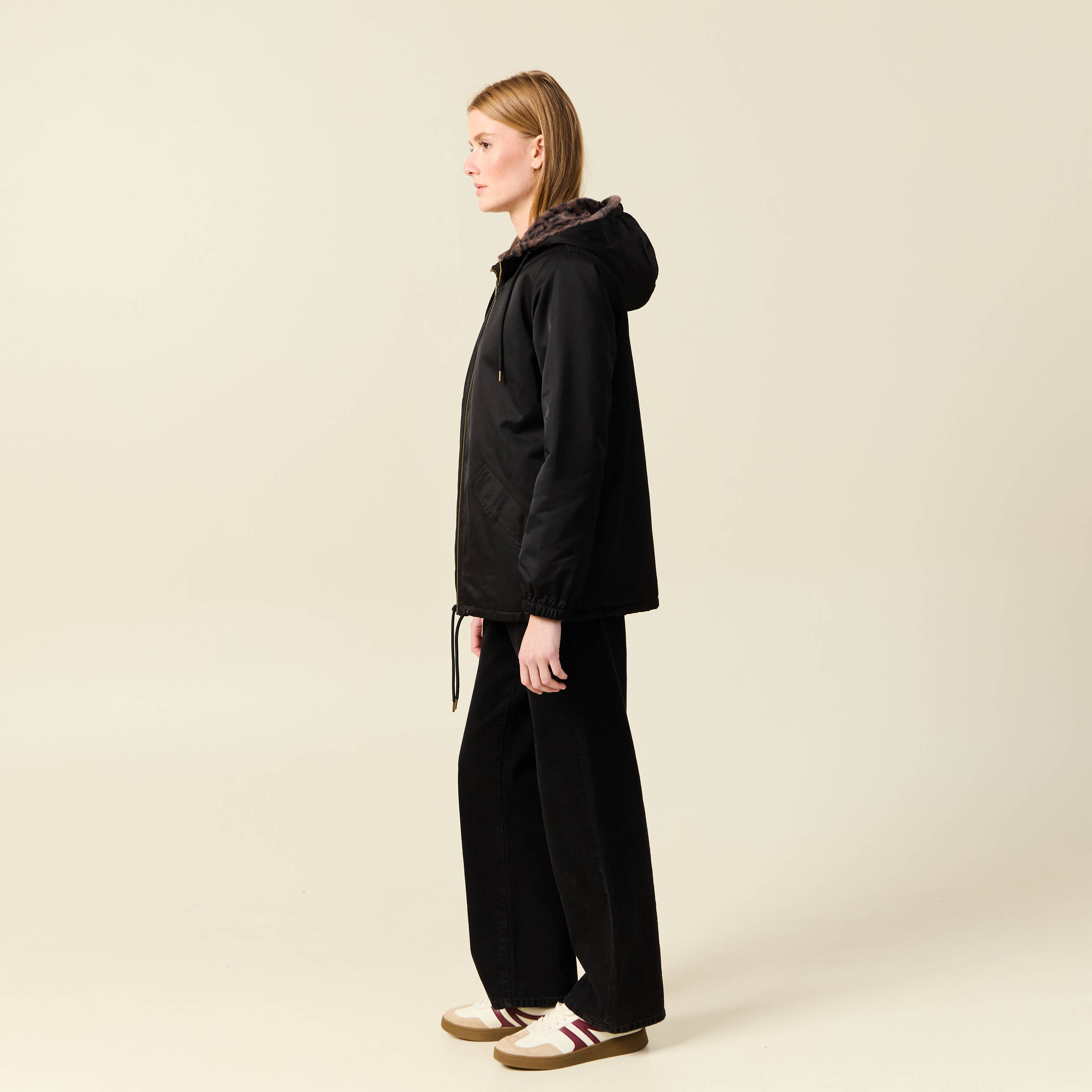 Parka r&eacute;versible noir femme