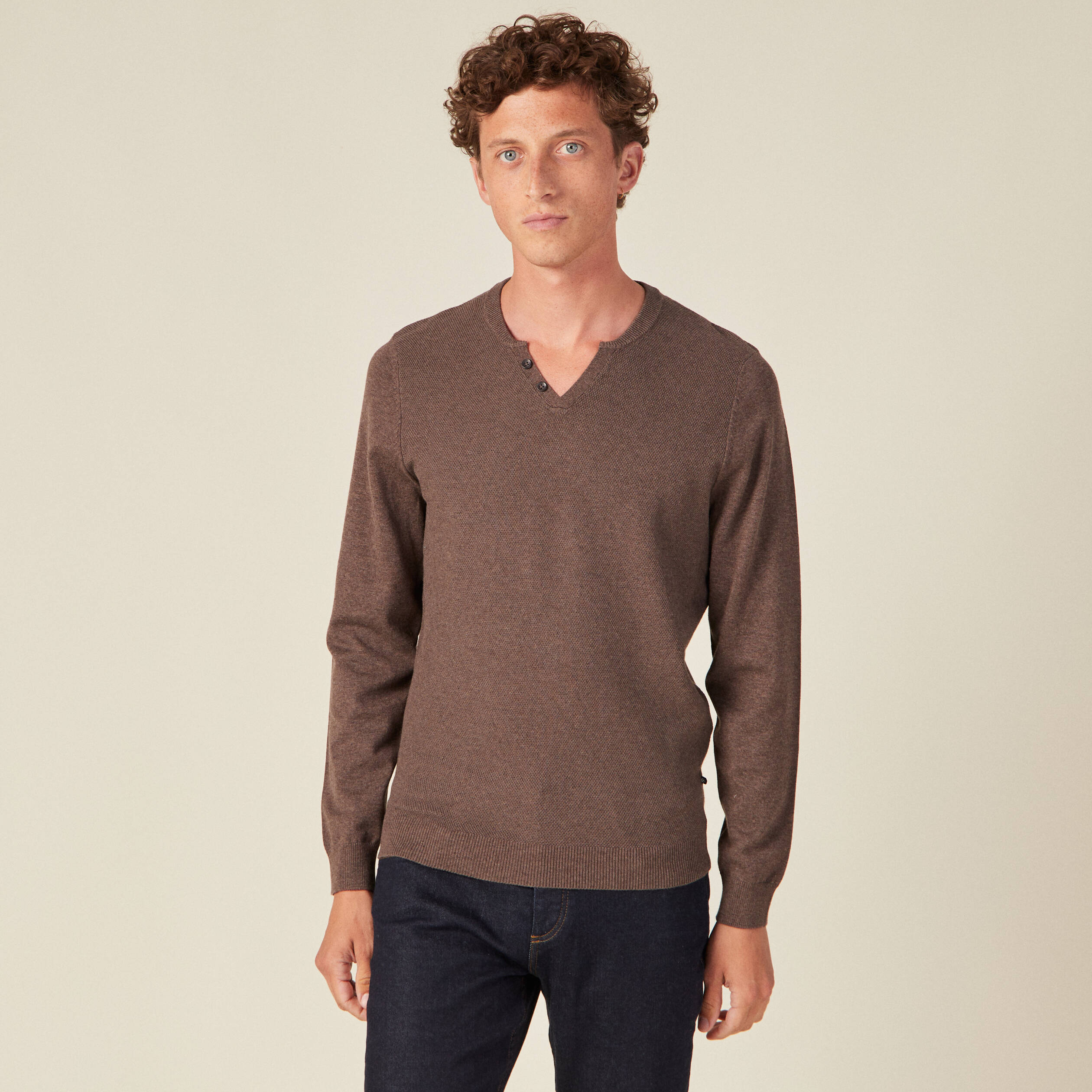 Pull marron foncé best sale