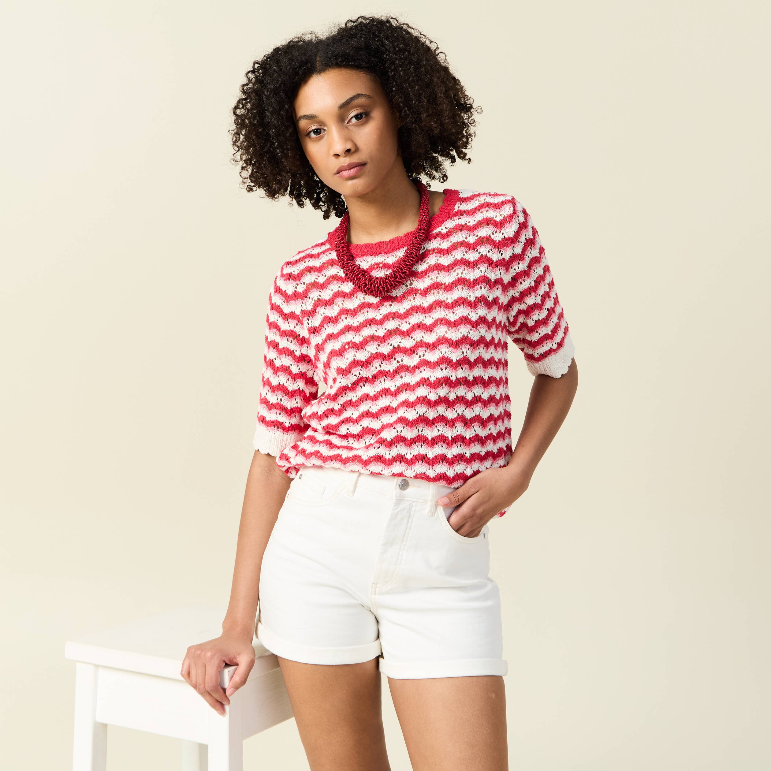 pull manches courtes rouge femme Pull manches courtes rouge femme