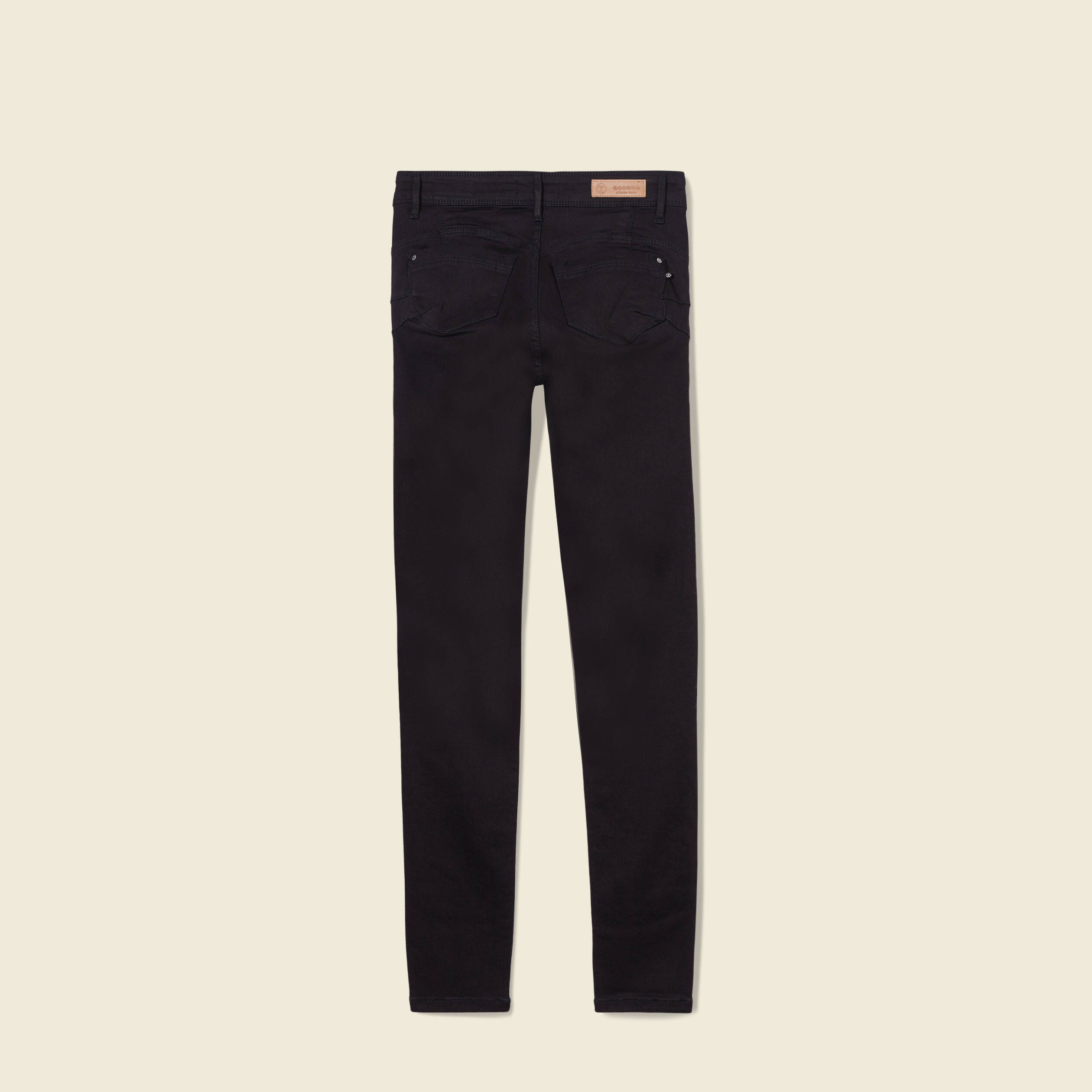 Jeans skinny push-up taille standard denim noir femme