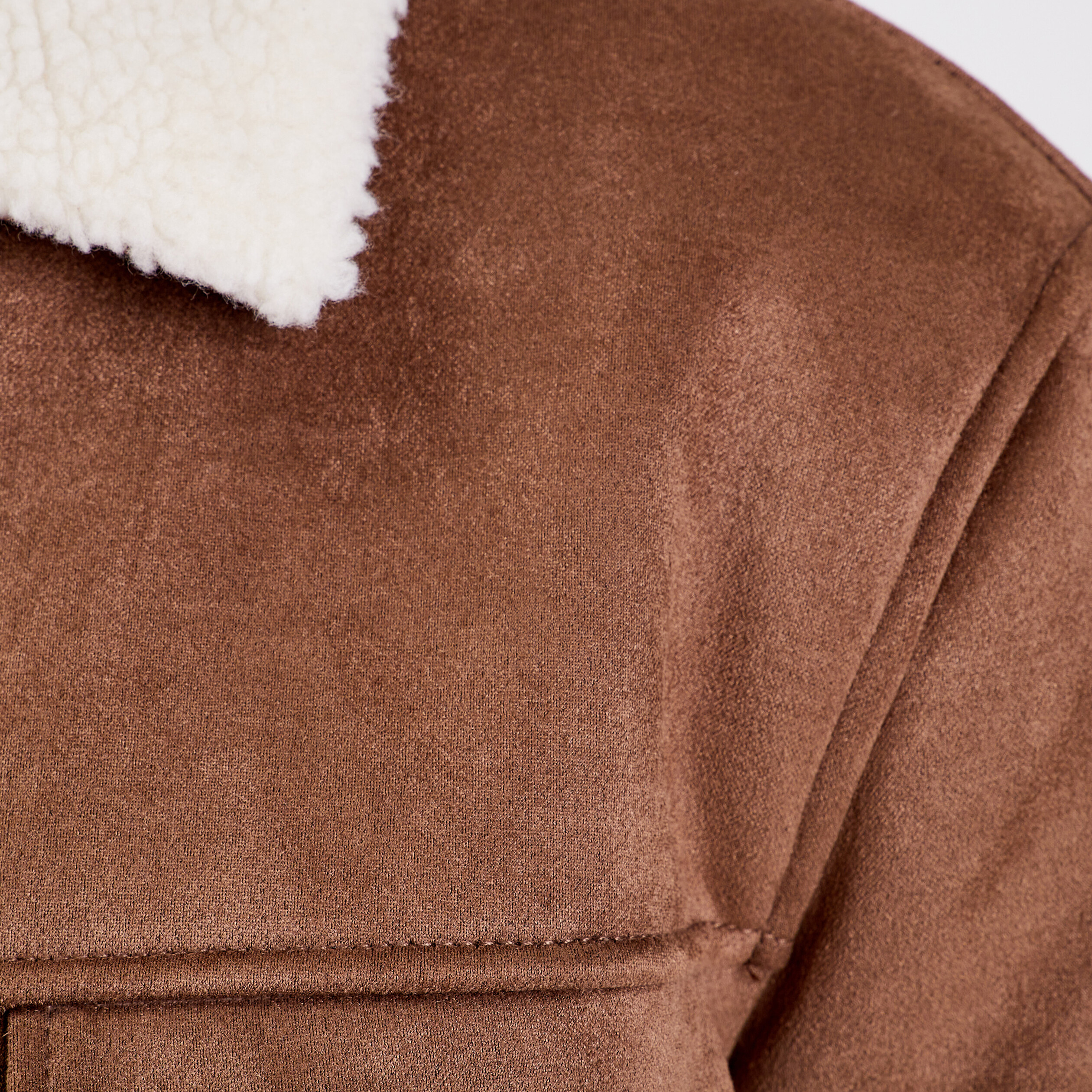 Veste droite à col aviateur marron homme